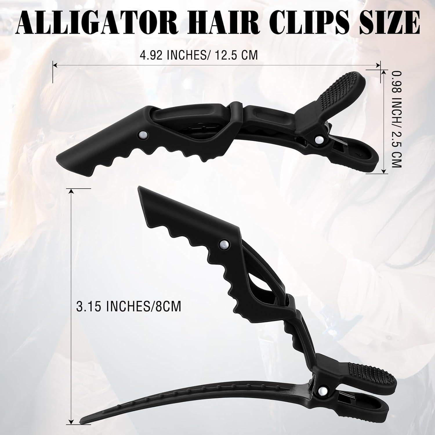 Havawish 12 Clips de Cocodrilo Antideslizantes para Cabello Negro