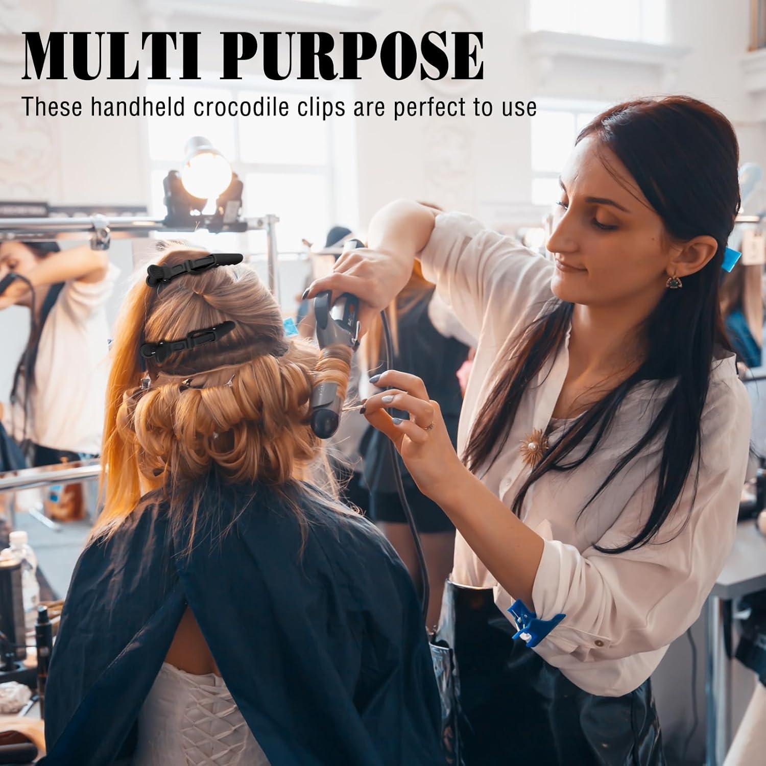 Havawish 12 Clips de Cocodrilo Antideslizantes para Cabello Negro