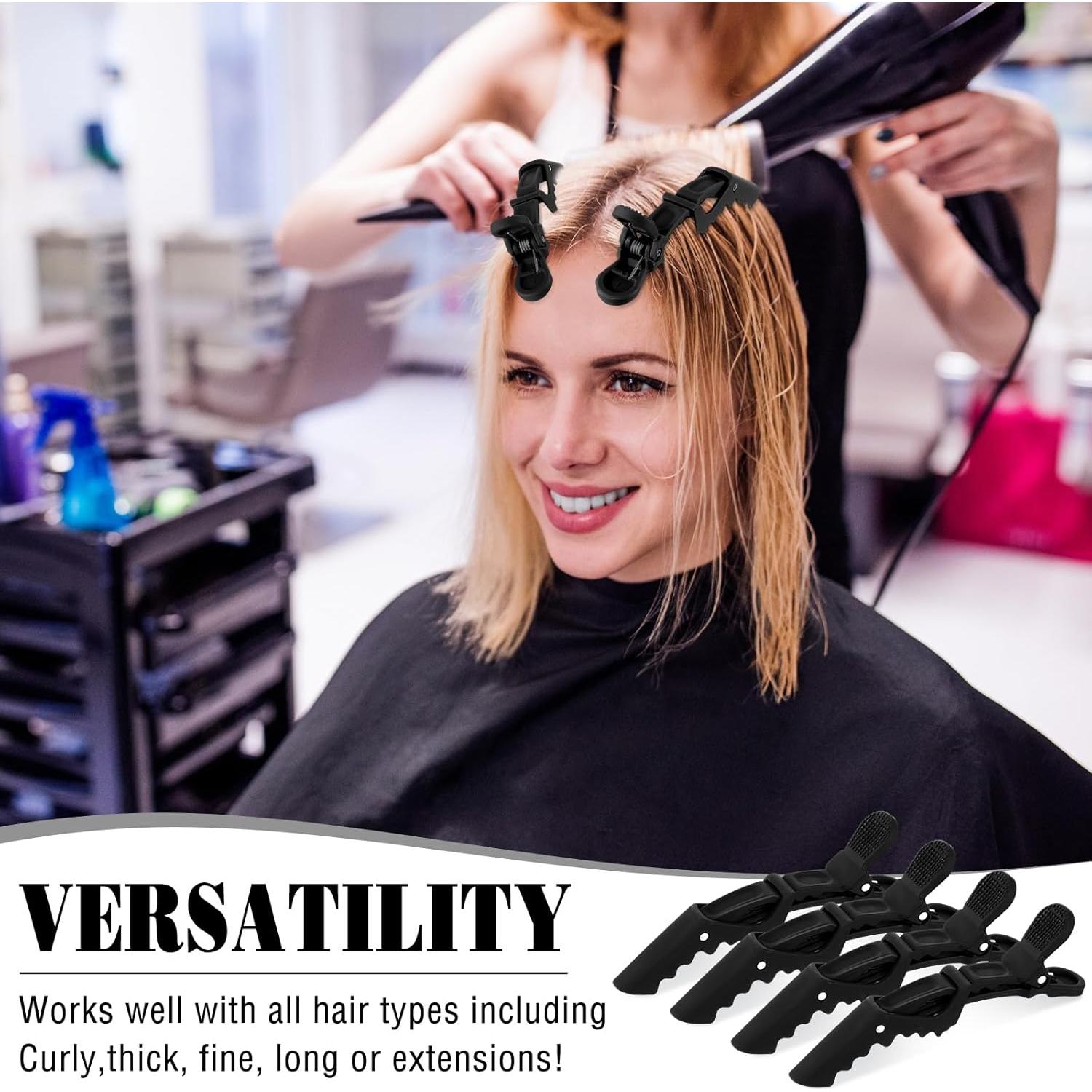 Havawish 12 Clips de Cocodrilo Antideslizantes para Cabello Negro
