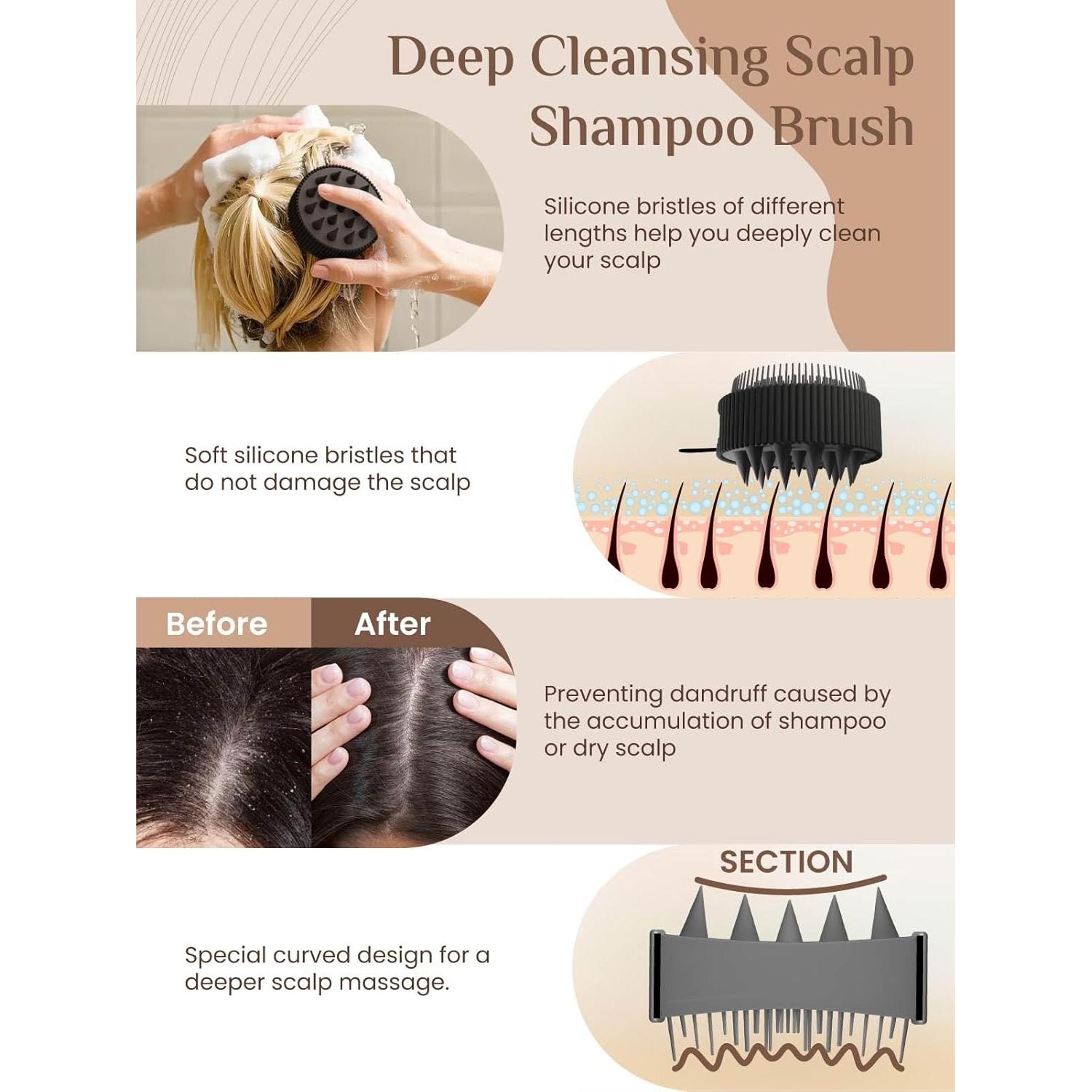 Masajeador de Cuero Cabelludo Rena Chris Negro - Estimula Crecimiento