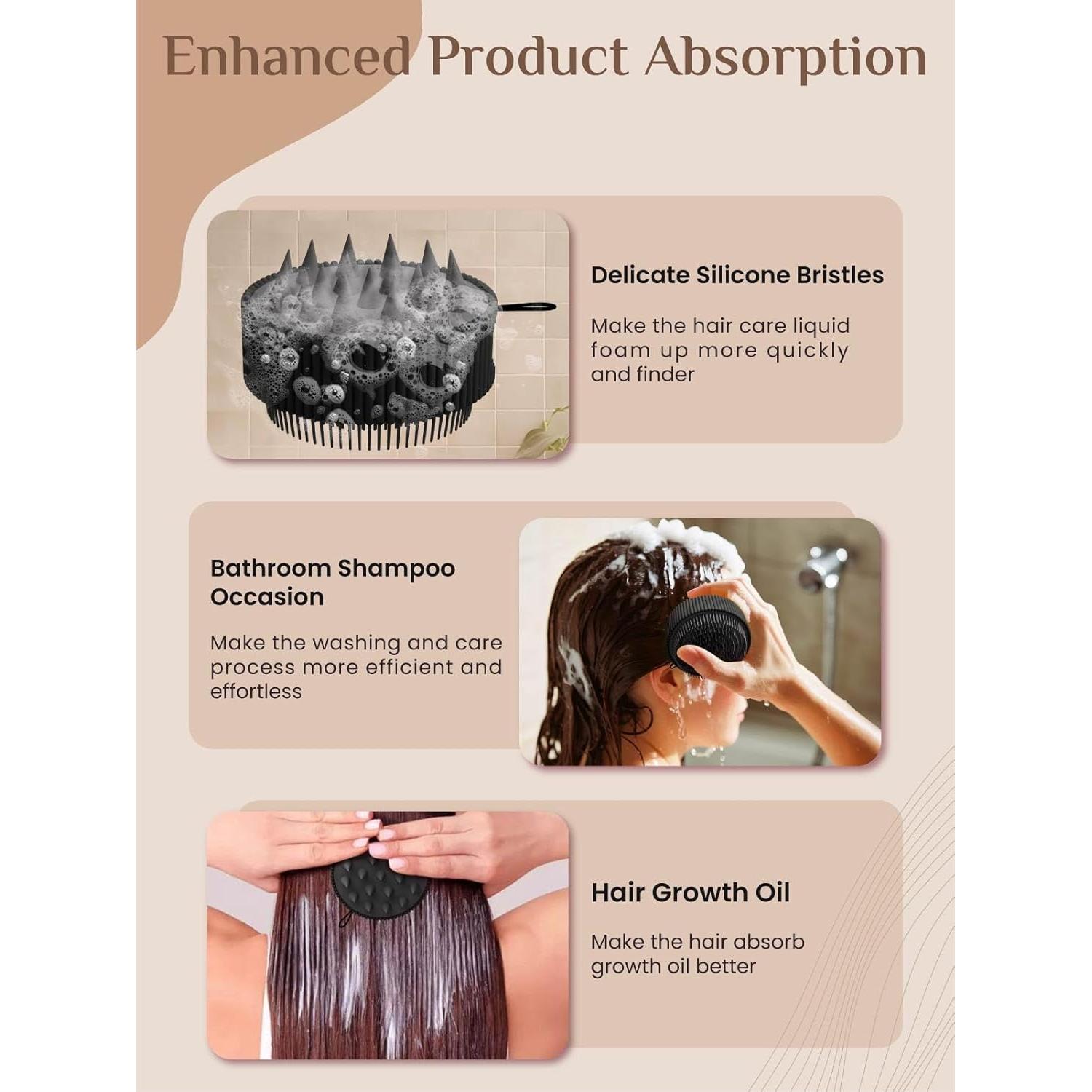 Masajeador de Cuero Cabelludo Rena Chris Negro - Estimula Crecimiento