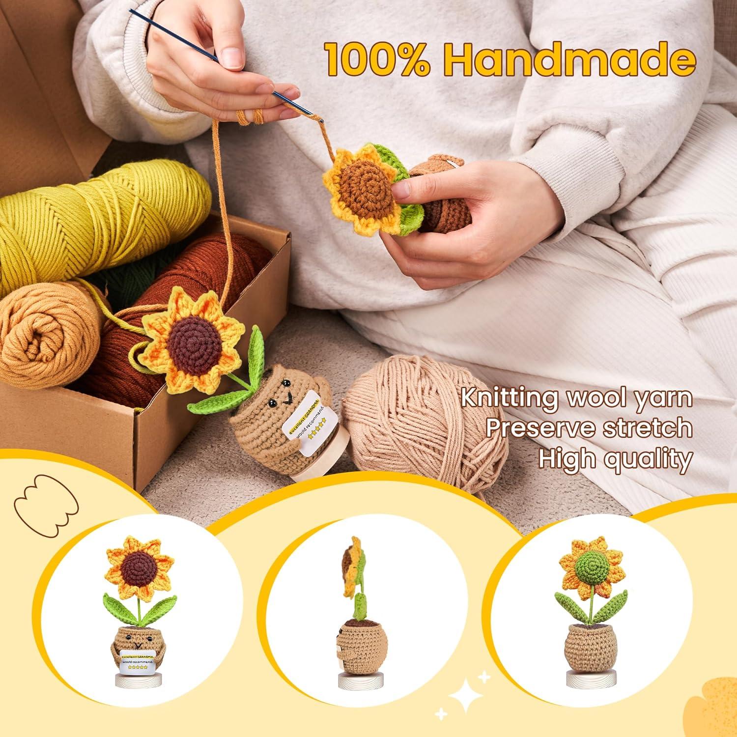 Muñeca de Girasol Positiva de Crochet Gossby - Regalo para Abuela