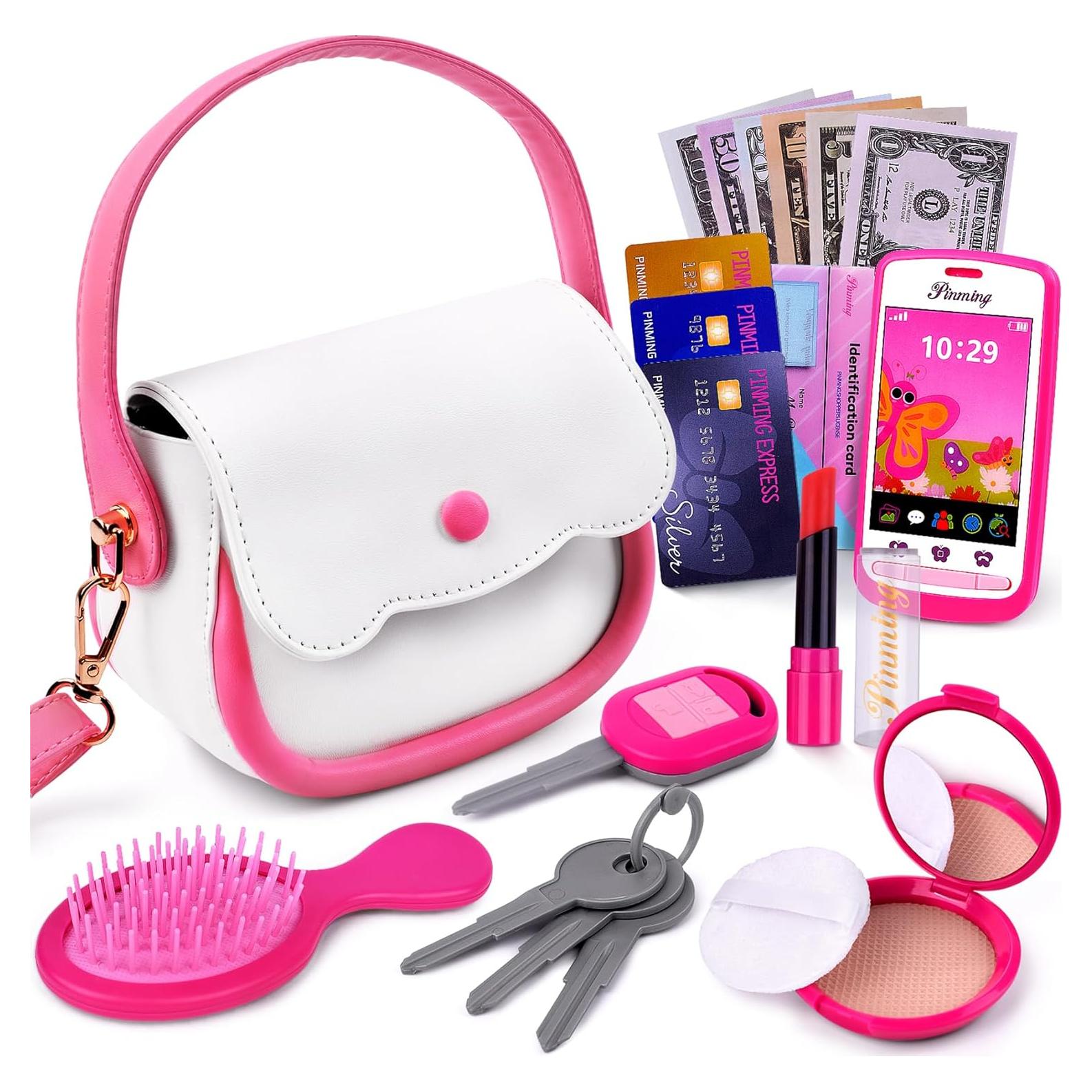 Cartera de Juego GJZZ para Niñas 3-8 Años - Set de Maquillaje Rosa