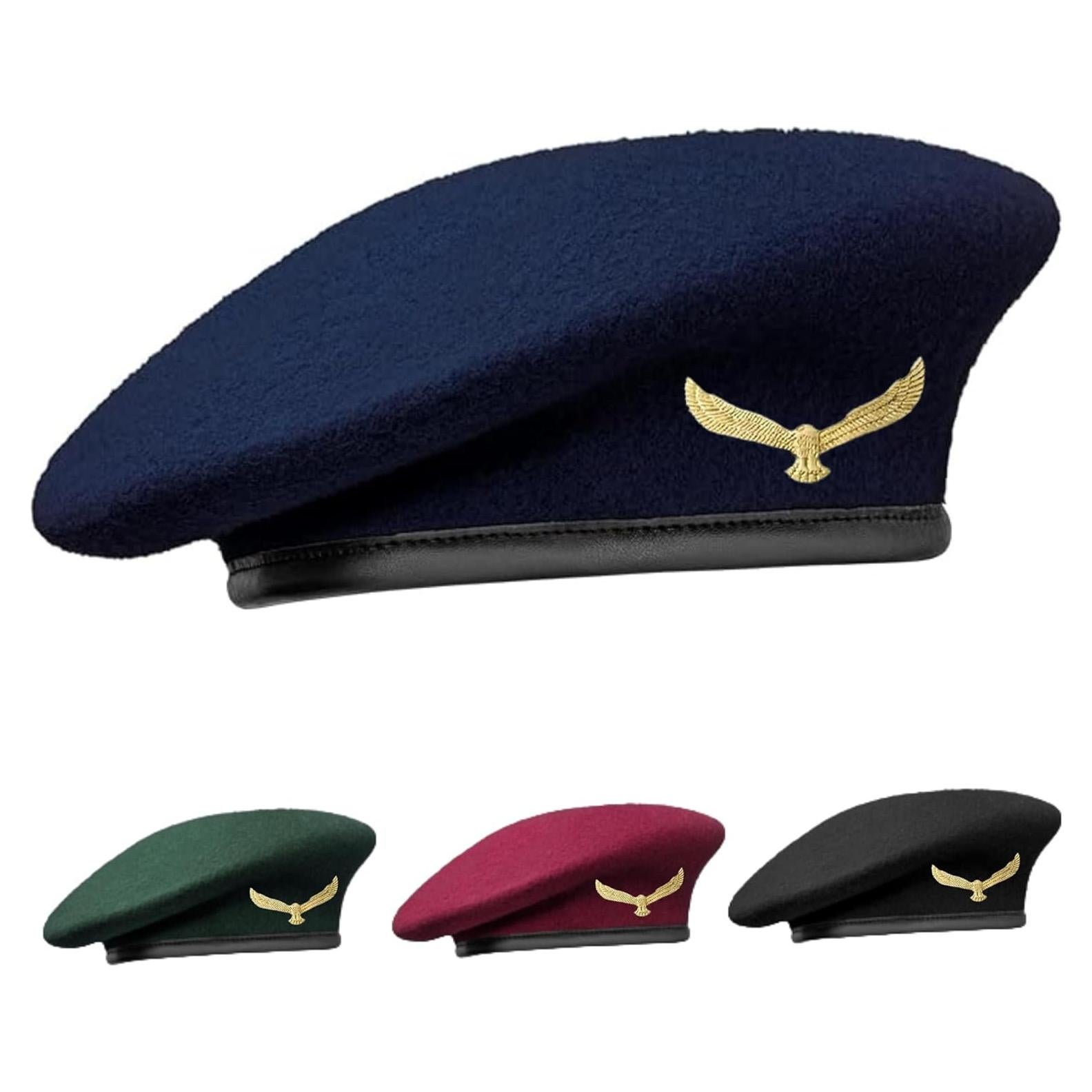 Gorra Boina Militar SILAK Azul Unisex de Lana Premium