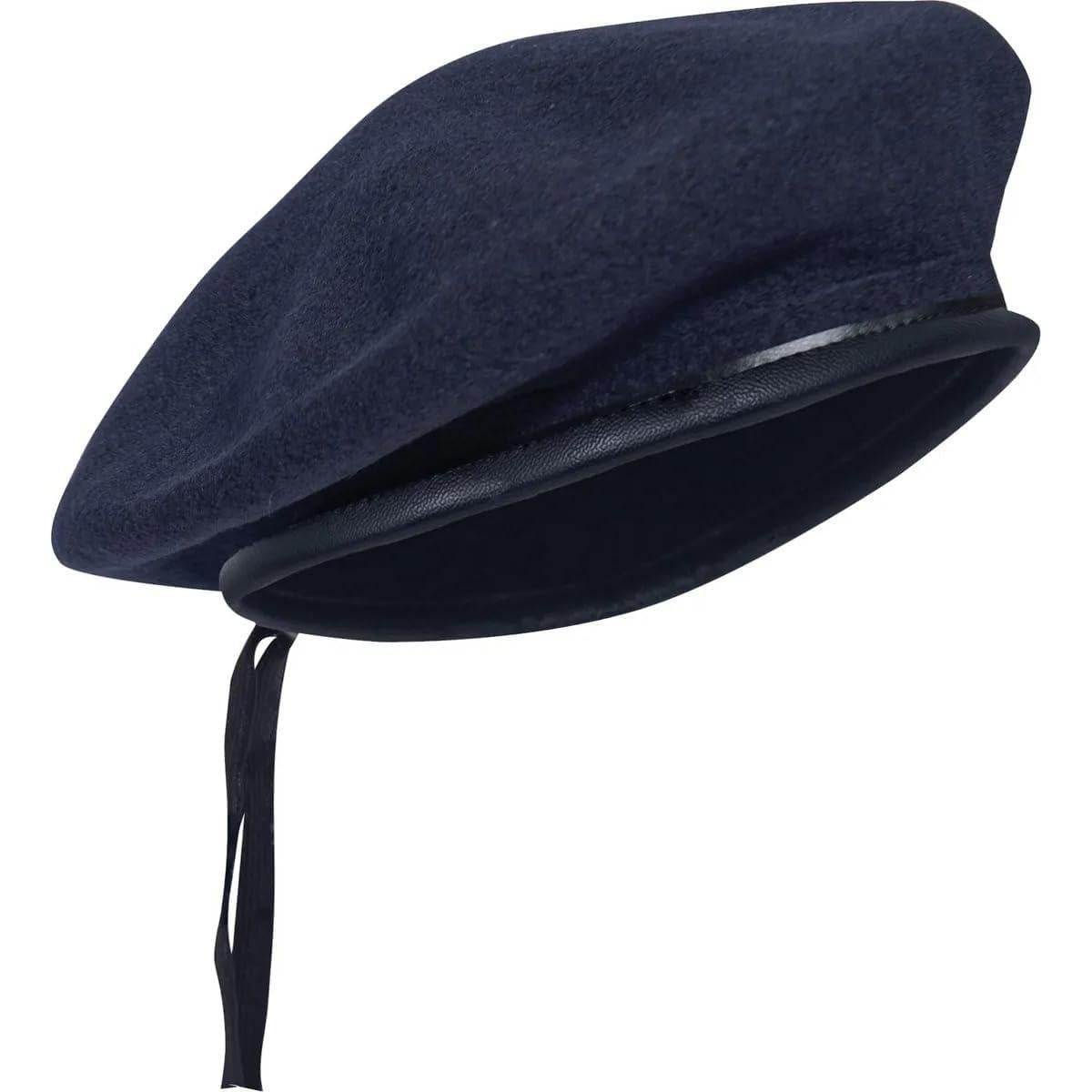 Gorra Boina Militar SILAK Azul Unisex de Lana Premium