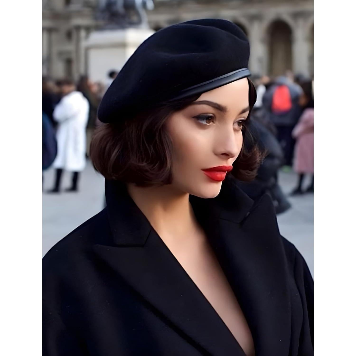 Gorra Boina Militar SILAK Azul Unisex de Lana Premium