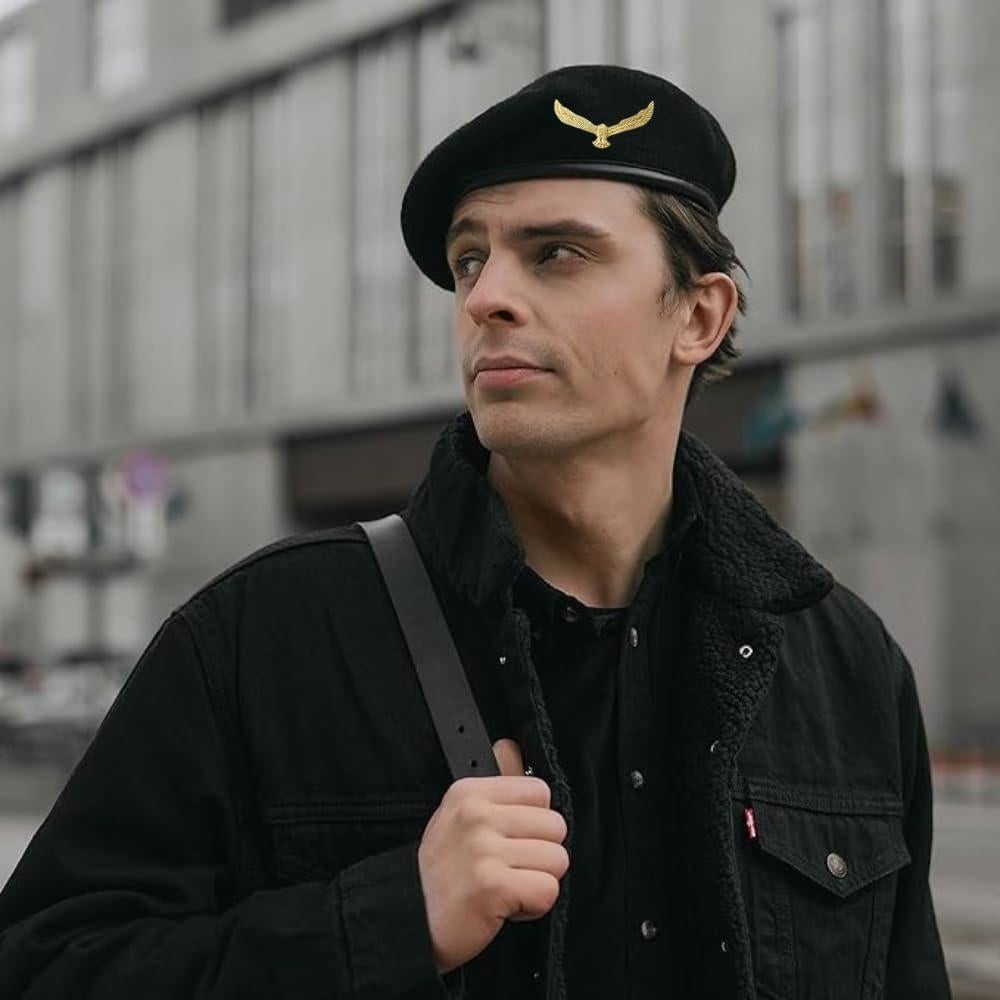 Gorra Boina Militar SILAK Azul Unisex de Lana Premium