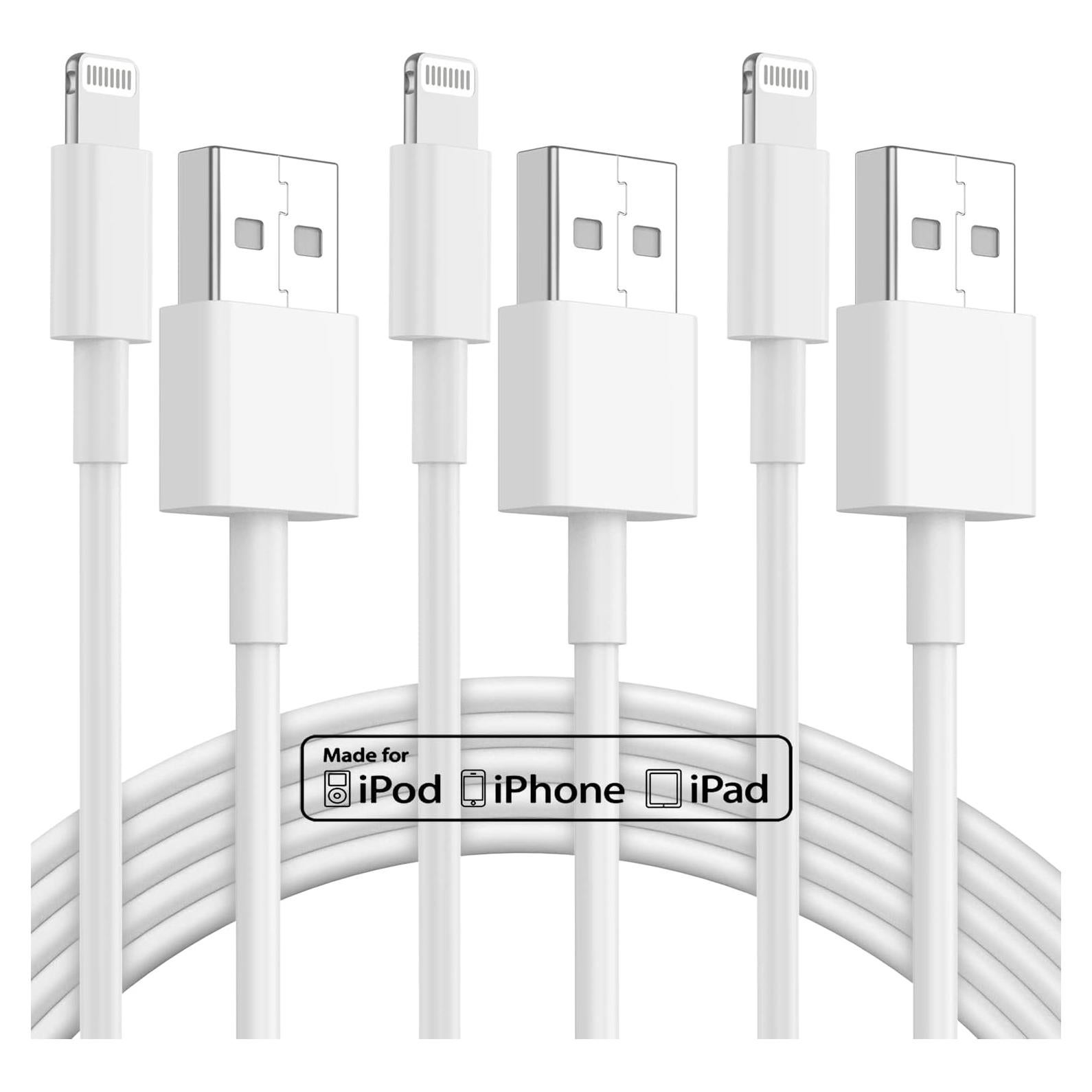 Cable Lightning Gyusity 3 Pack 30cm Carga Rápida MFi Blanco