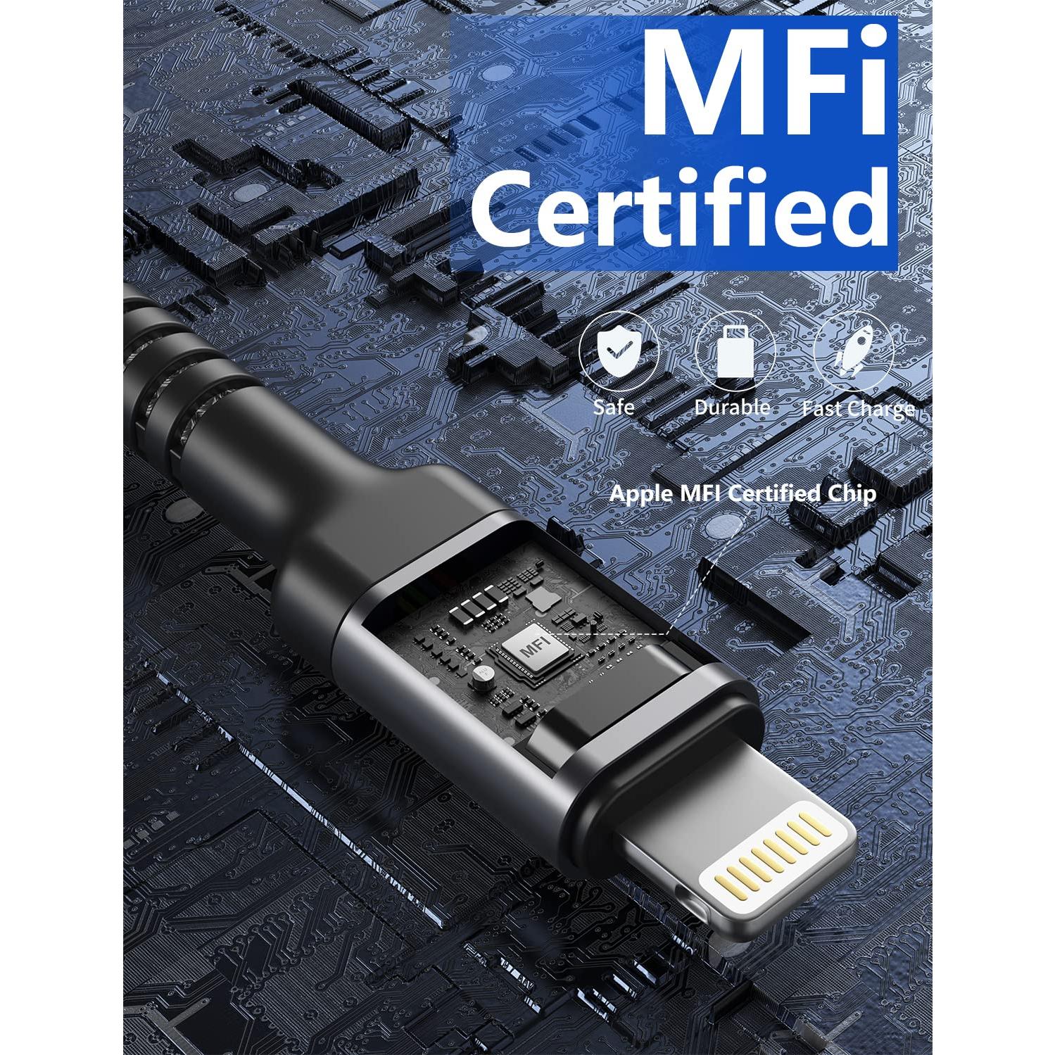 Cable USB C a Lightning PRAKIE 0.91m Carga Rápida MFi 2Pack