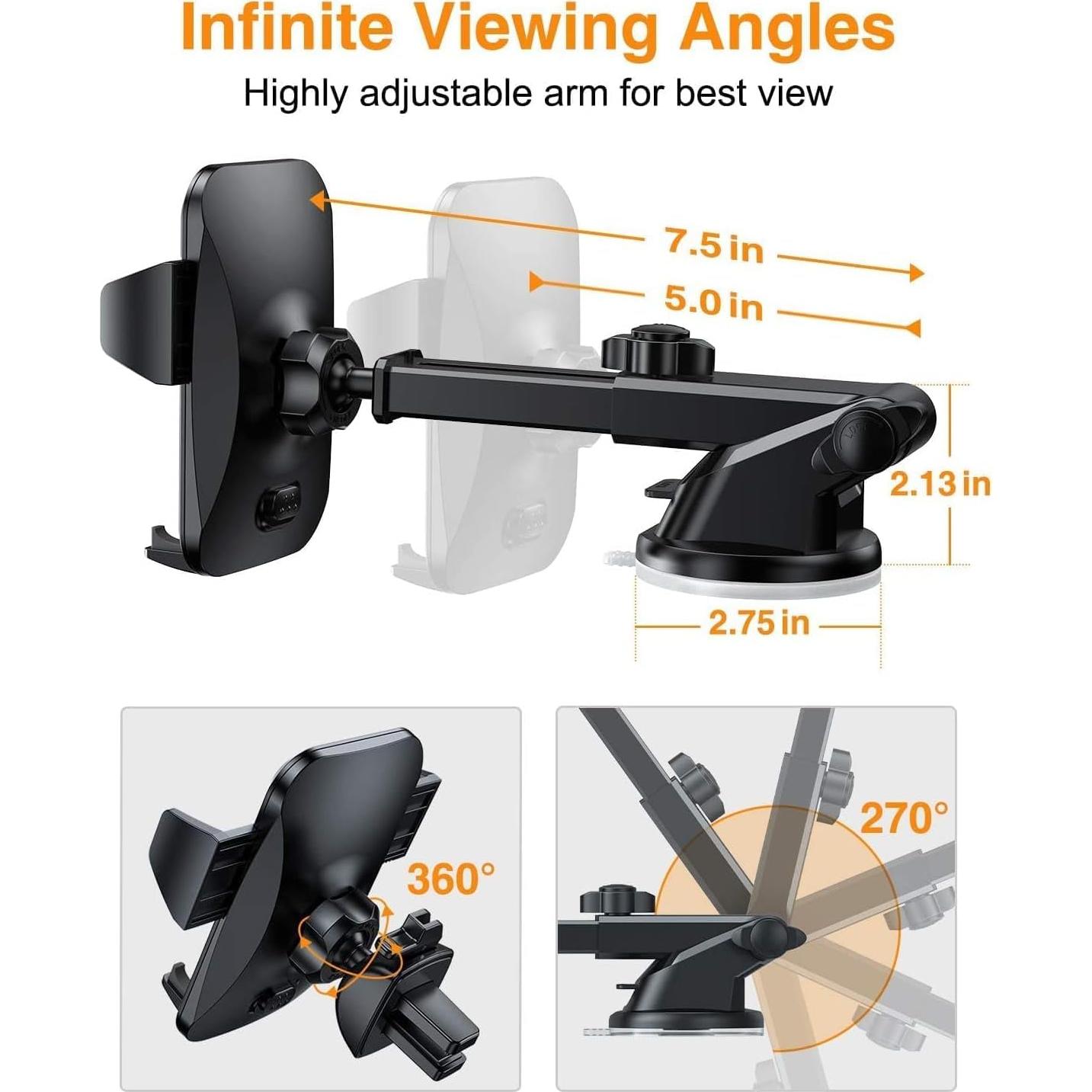 Soporte para Teléfono de Auto VANMASS 2025 Grado Militar Negro
