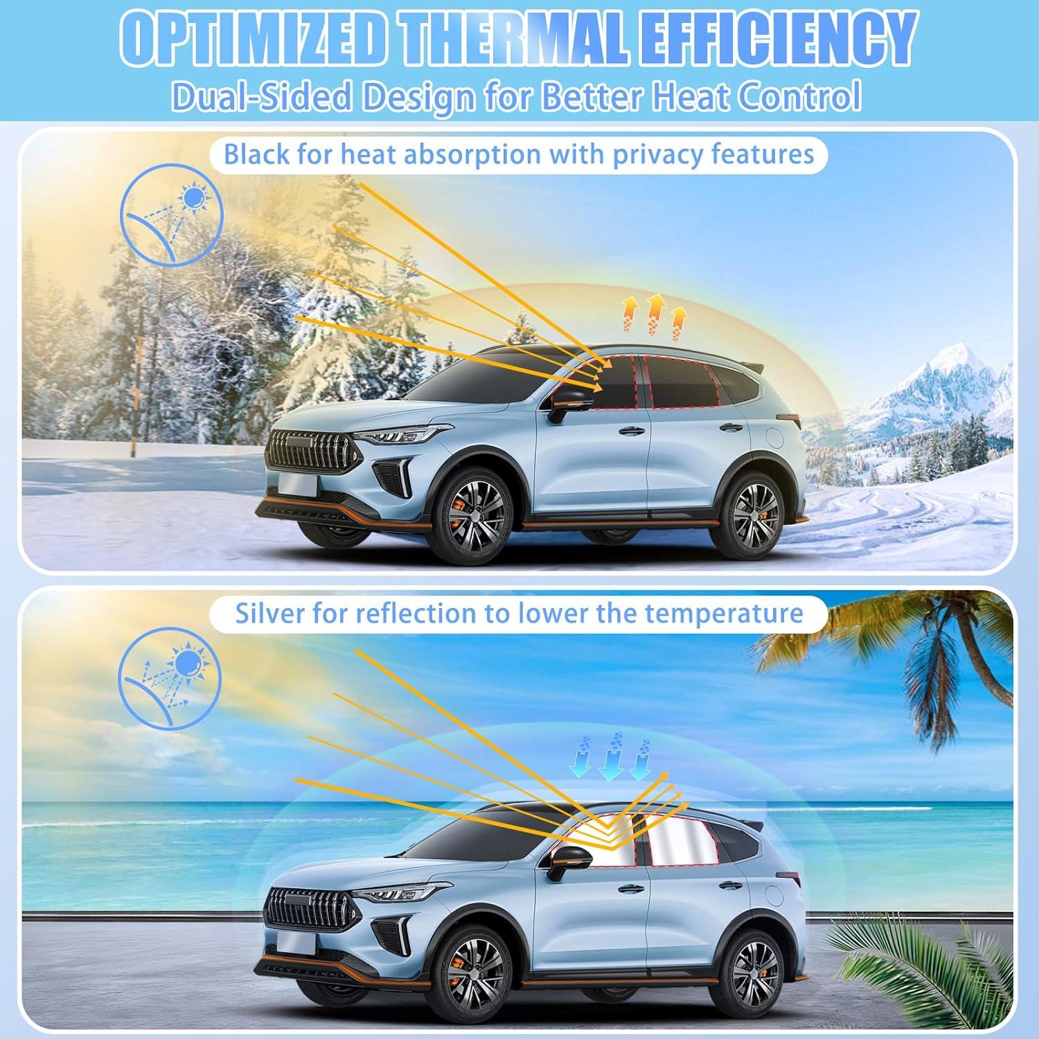 Cortinas de Ventana para Auto ZATOOTO 4 Pack Plata Brillante