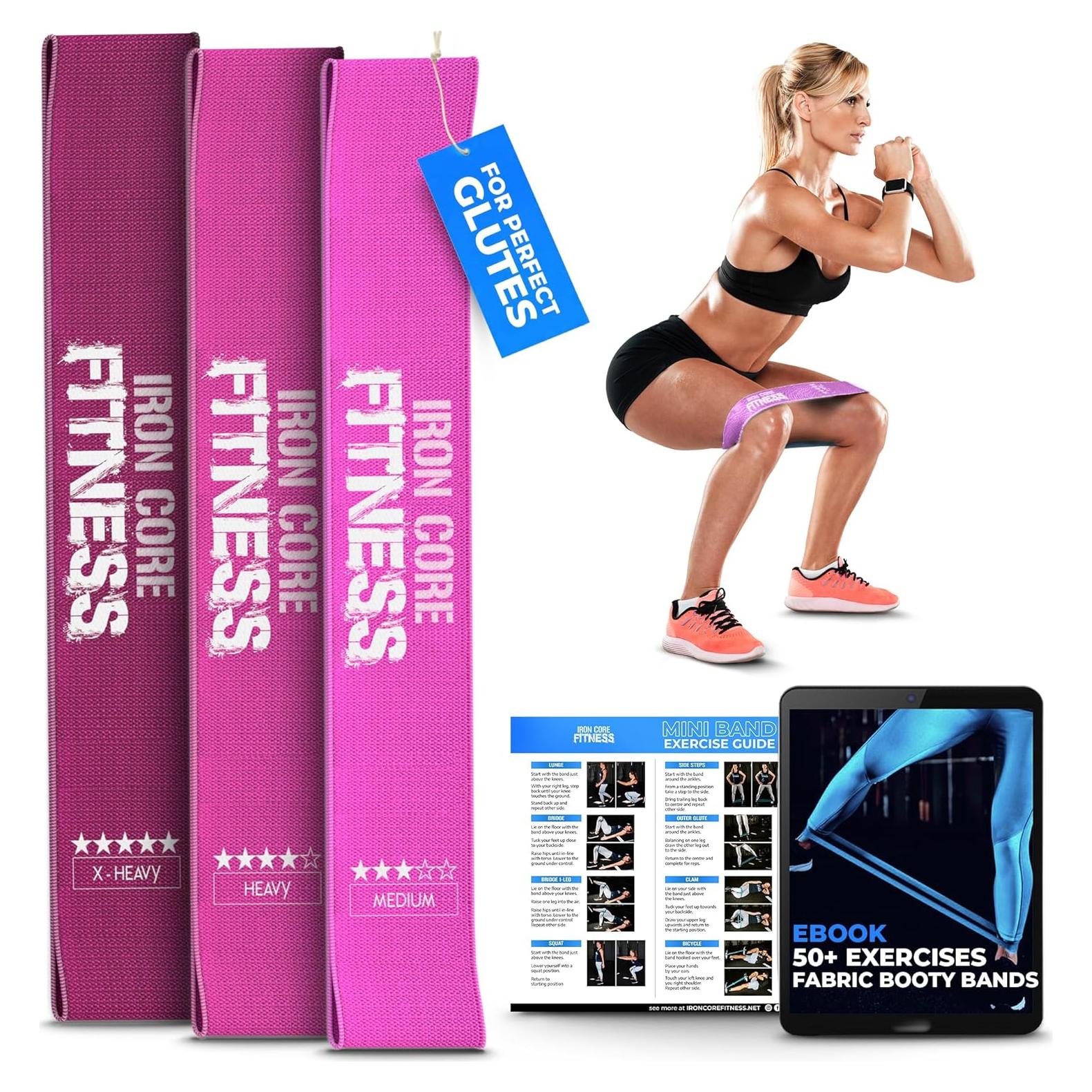 Bandas de Resistencia Mini Iron Core Fitness - 3 Niveles, Antideslizantes