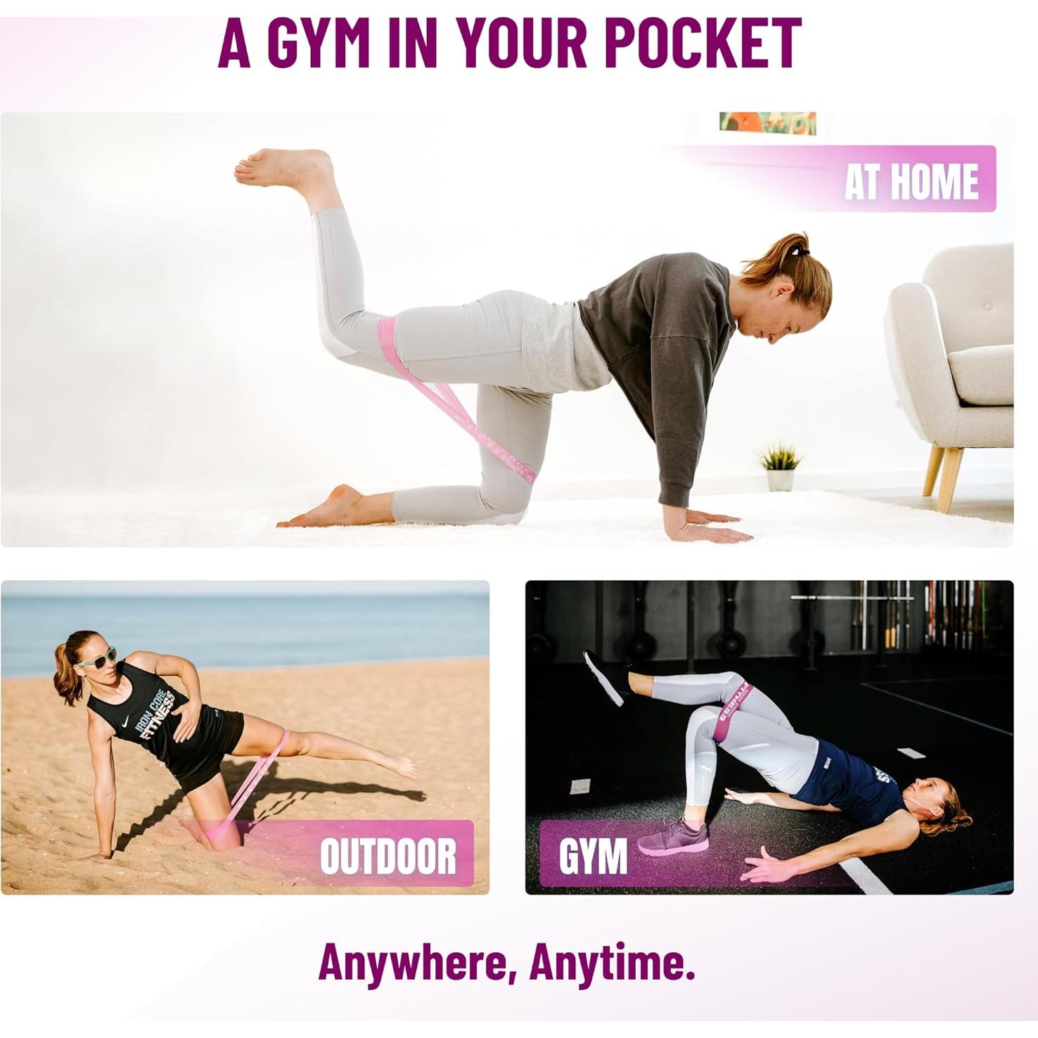 Bandas de Resistencia Mini Iron Core Fitness - 3 Niveles, Antideslizantes