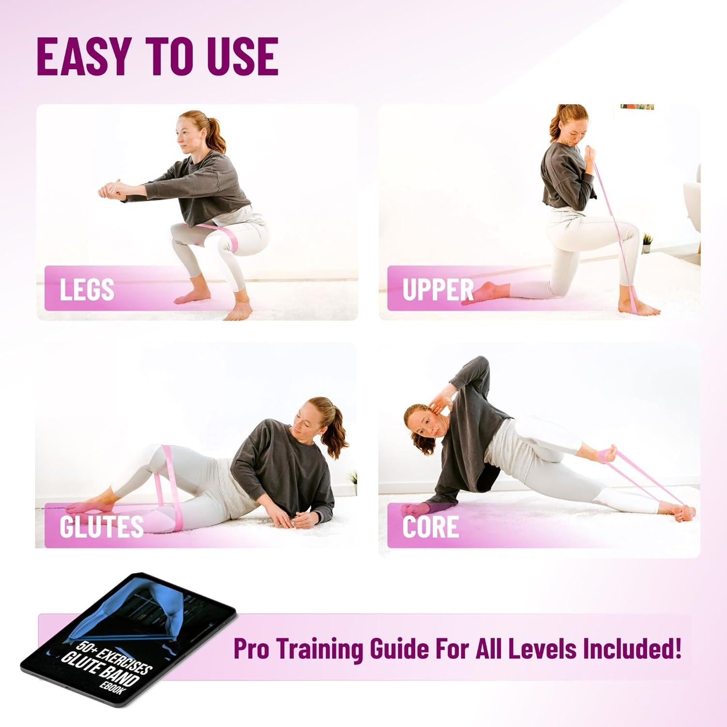 Bandas de Resistencia Mini Iron Core Fitness - 3 Niveles, Antideslizantes