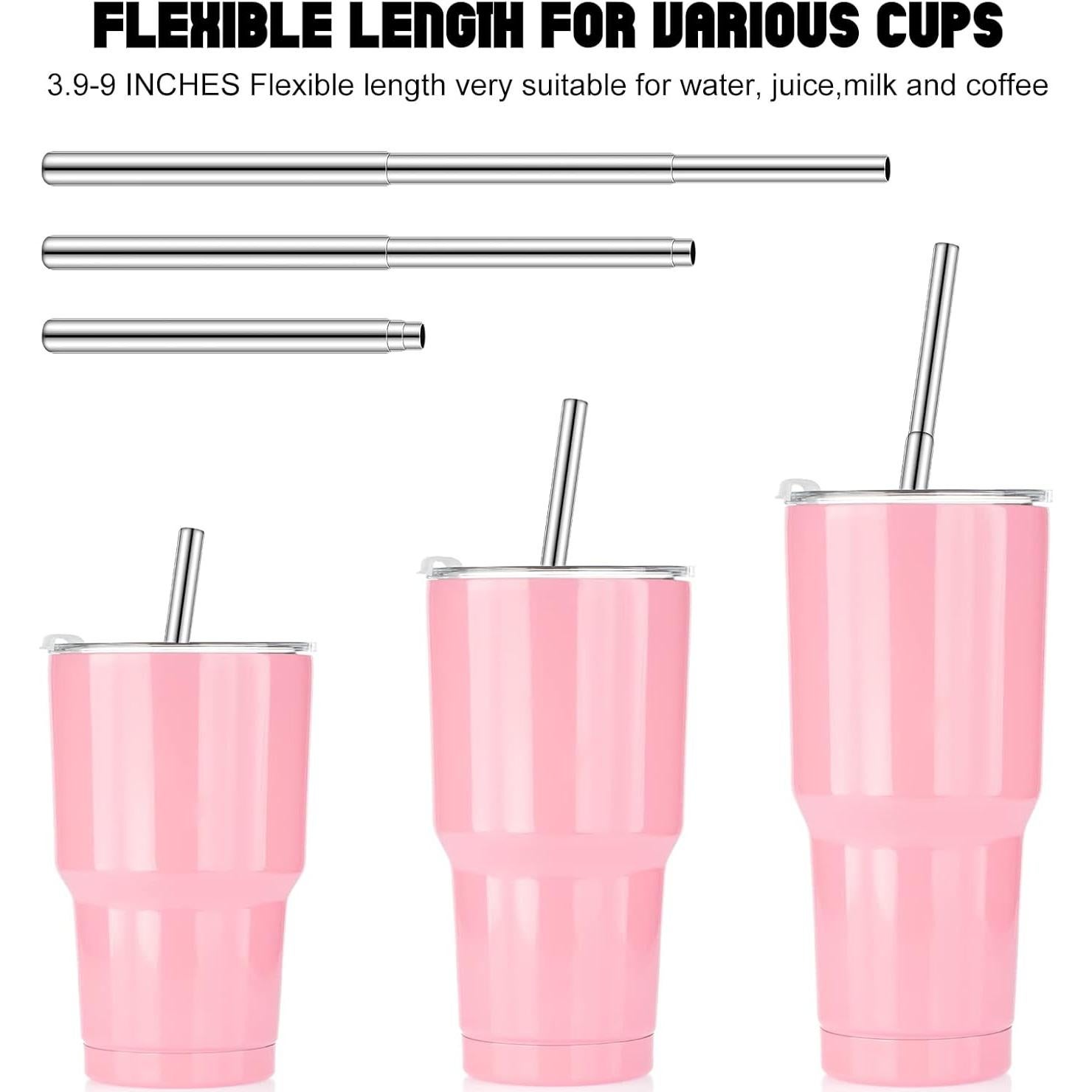 Popotes Reutilizables Zubebe 8 Pcs Acero Inoxidable Plegables