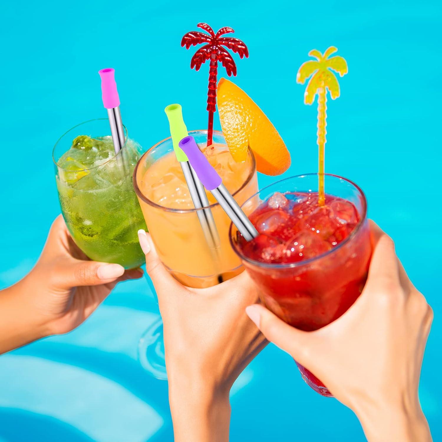 Popotes Reutilizables Zubebe 8 Pcs Acero Inoxidable Plegables