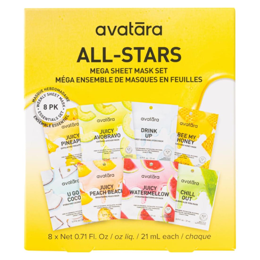 Conjunto de 8 Mascarillas Faciales Karuna All-Stars Hidratantes