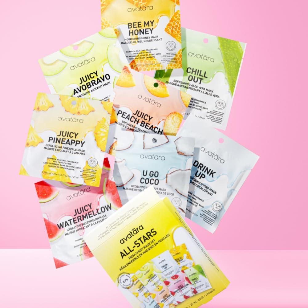 Conjunto de 8 Mascarillas Faciales Karuna All-Stars Hidratantes