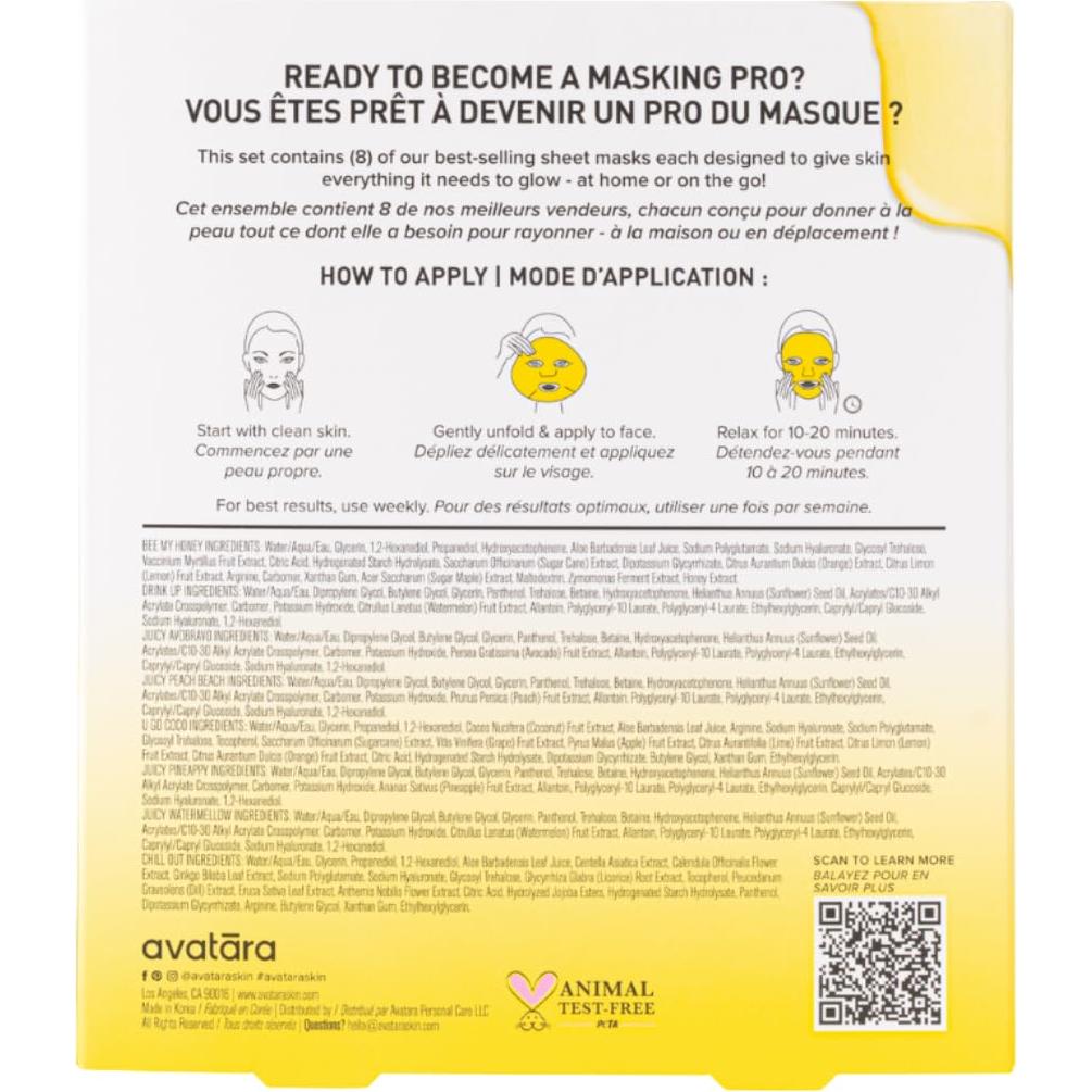 Conjunto de 8 Mascarillas Faciales Karuna All-Stars Hidratantes