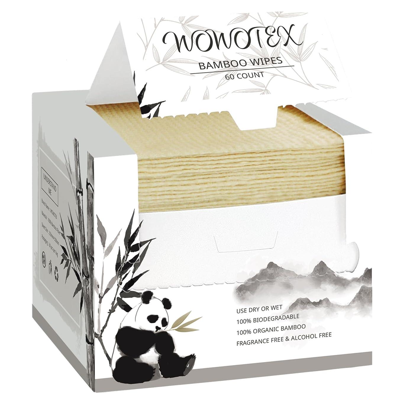 Toallas Faciales Desechables WOWOTEX 60 Piezas 30x25cm