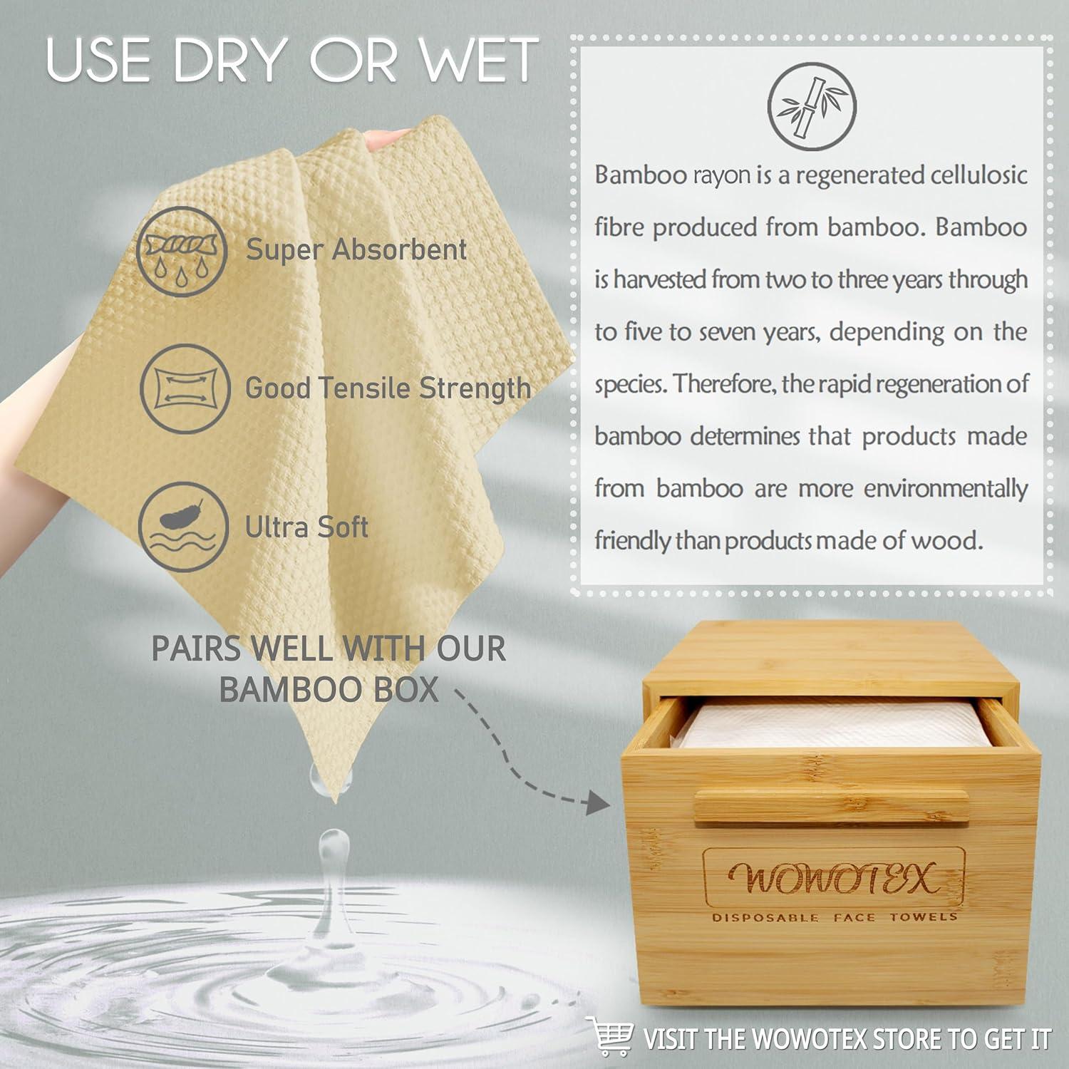 Toallas Faciales Desechables WOWOTEX 60 Piezas 30x25cm