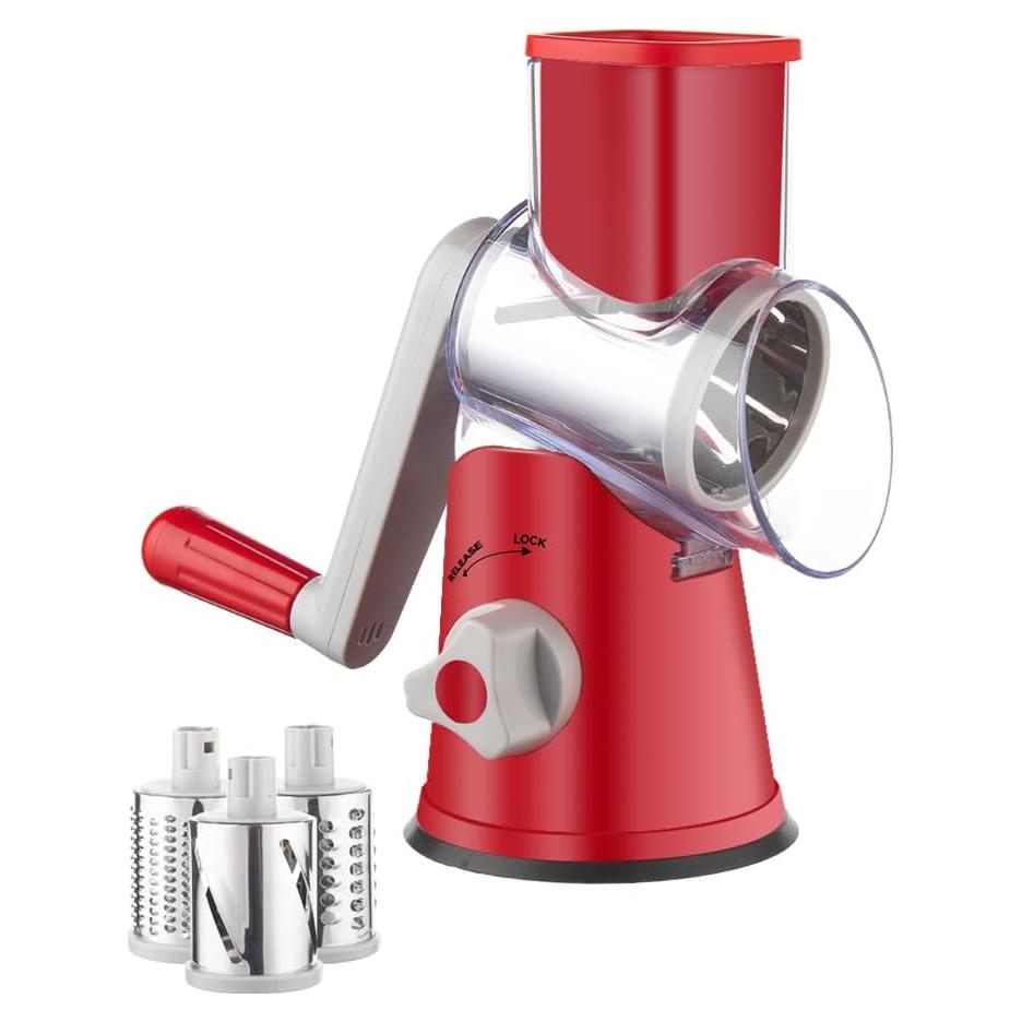 Rallador de Queso Rotary Brigii VC10 con 3 Cuchillas de Acero Inoxidable