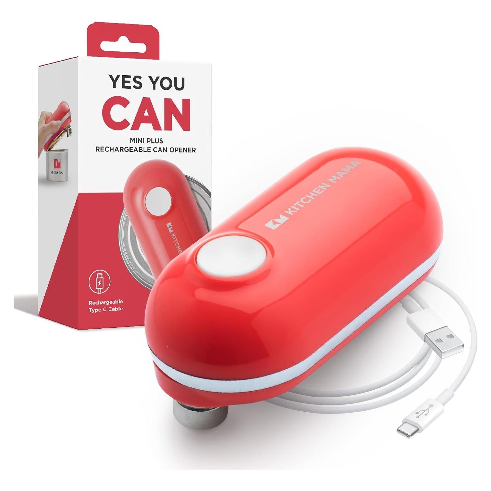 Abrelatas Eléctrico Kitchen Mama Mini Plus Rojo USB-C