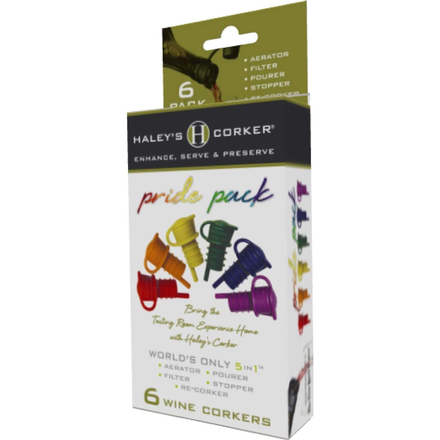 Aerador de Vino 5-en-1 Haley's Corker - Paquete de 6