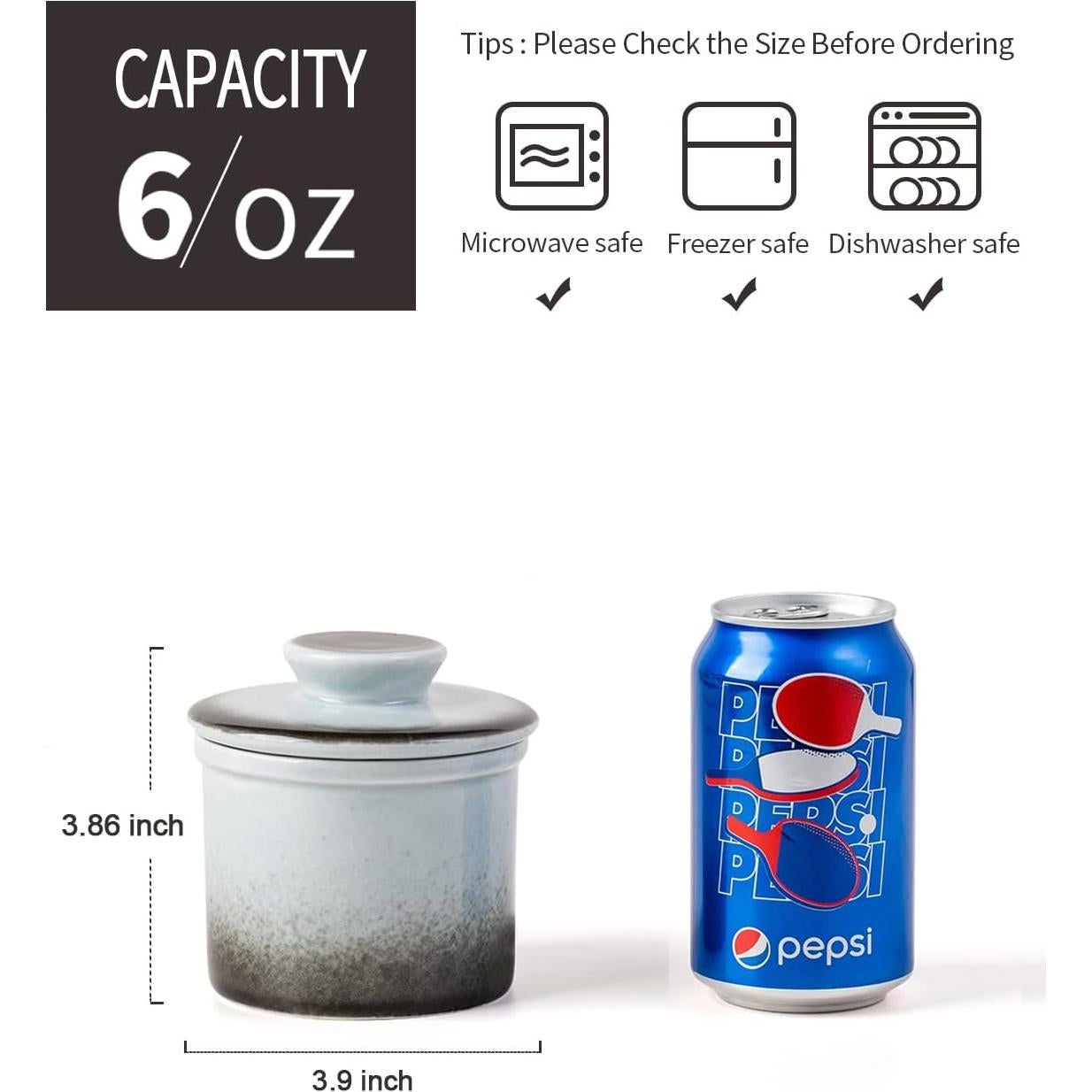 Crock de Mantequilla XELA Cerámica Gris Gradiente 170g