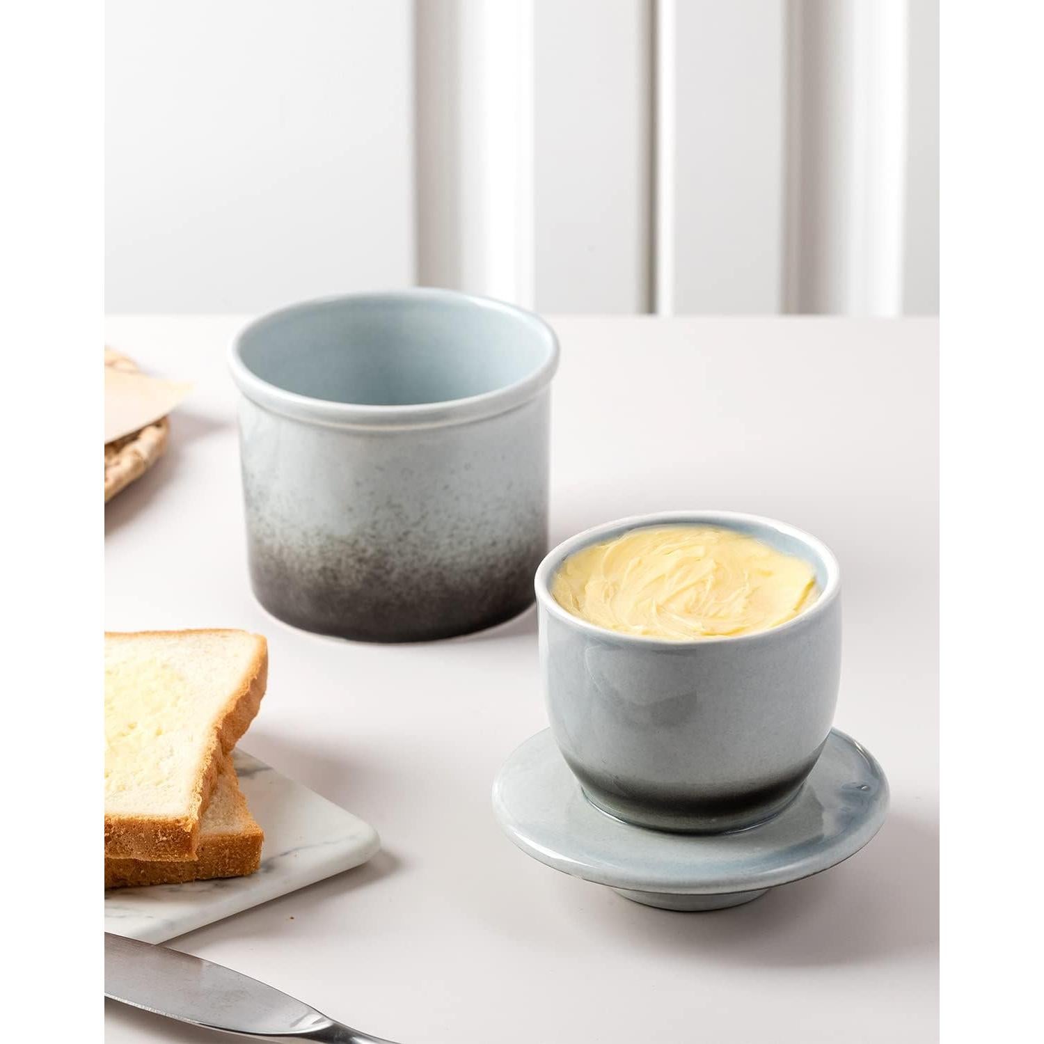 Crock de Mantequilla XELA Cerámica Gris Gradiente 170g