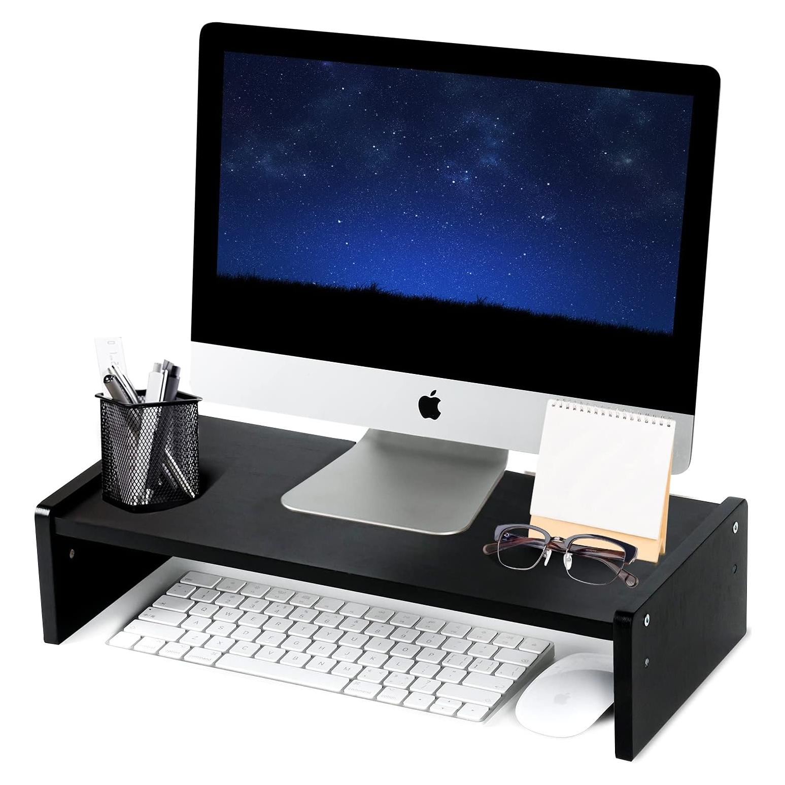 Soporte para Monitor de Madera KINLINK, Elevador Ajustable 2 Niveles