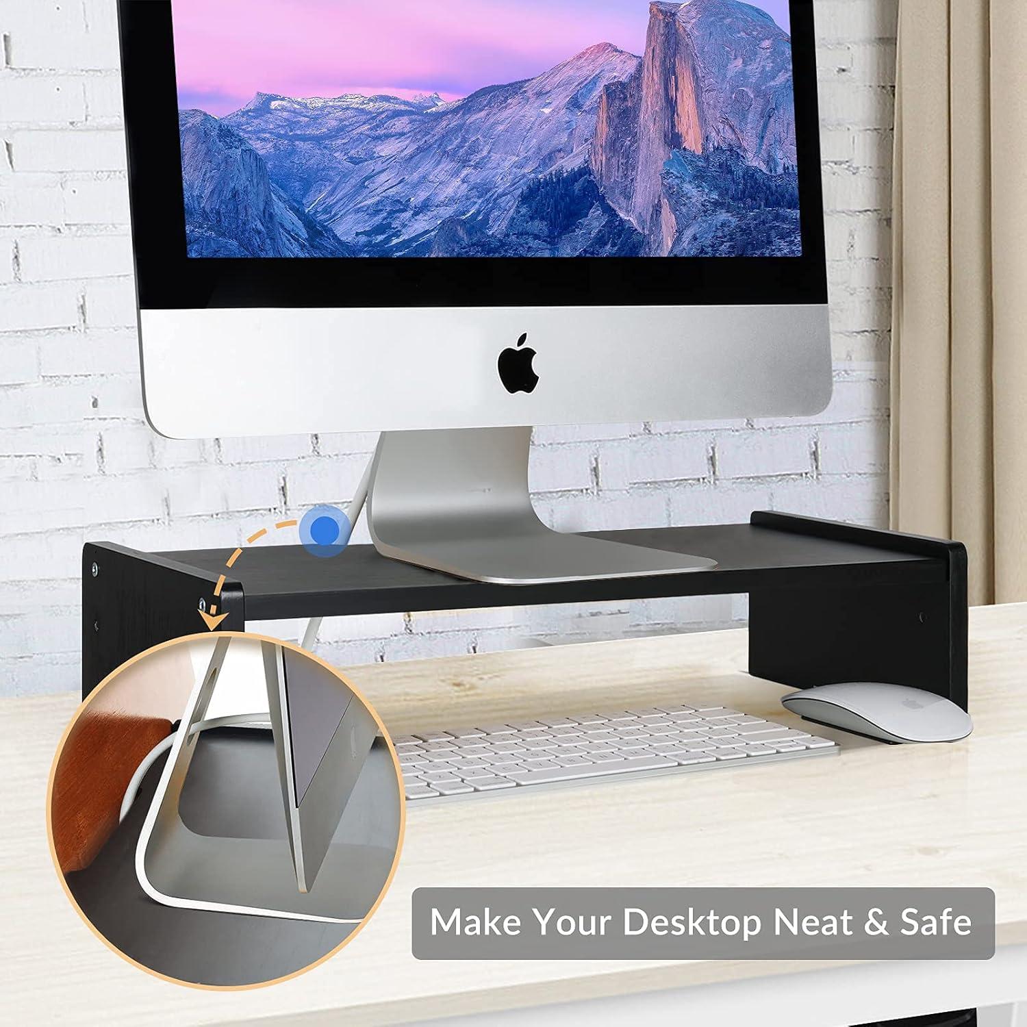 Soporte para Monitor de Madera KINLINK, Elevador Ajustable 2 Niveles