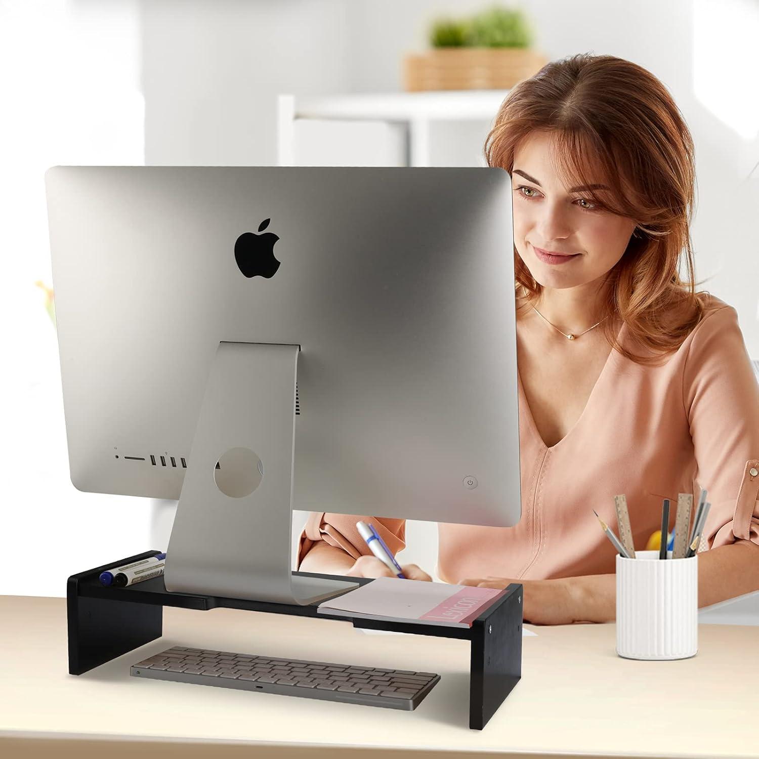 Soporte para Monitor de Madera KINLINK, Elevador Ajustable 2 Niveles