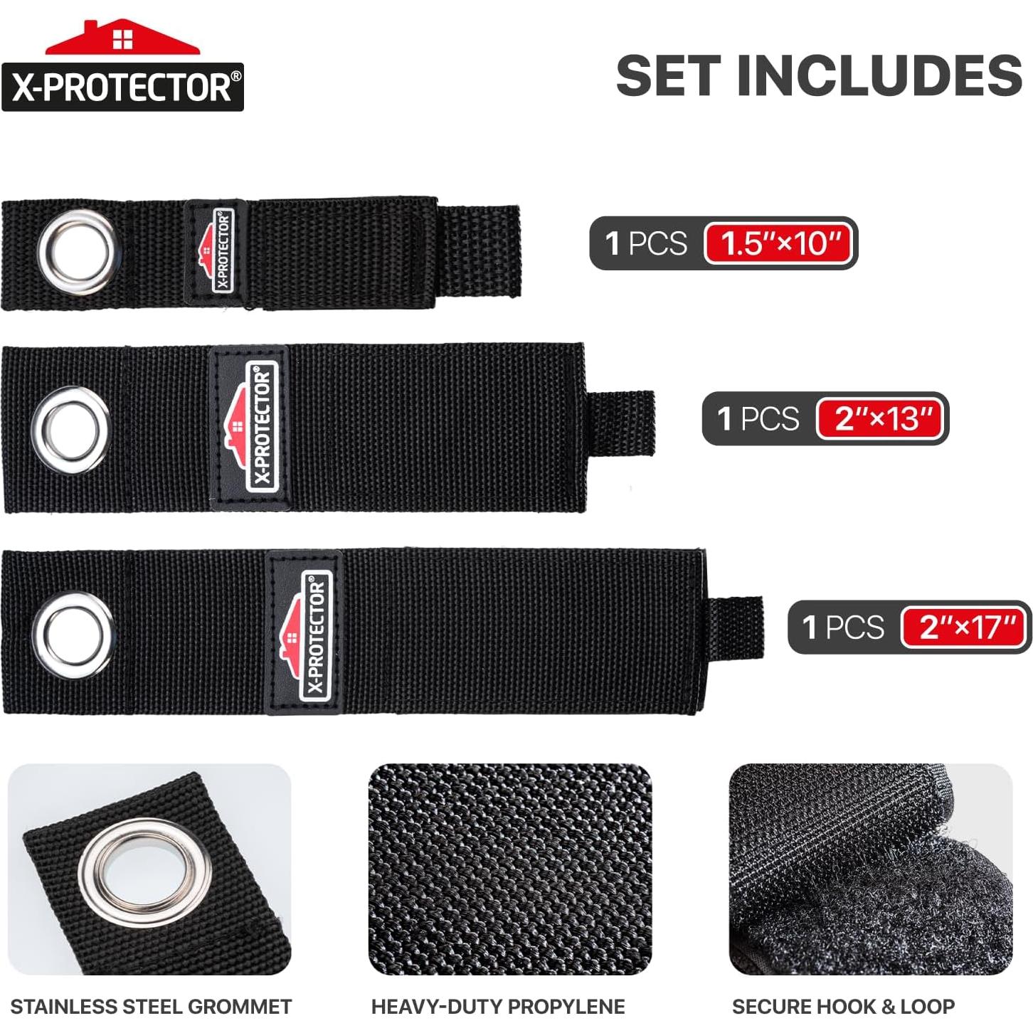 Correas de Almacenamiento X-Protector - Paquete de 3 - Soporte de Cable para Garaje