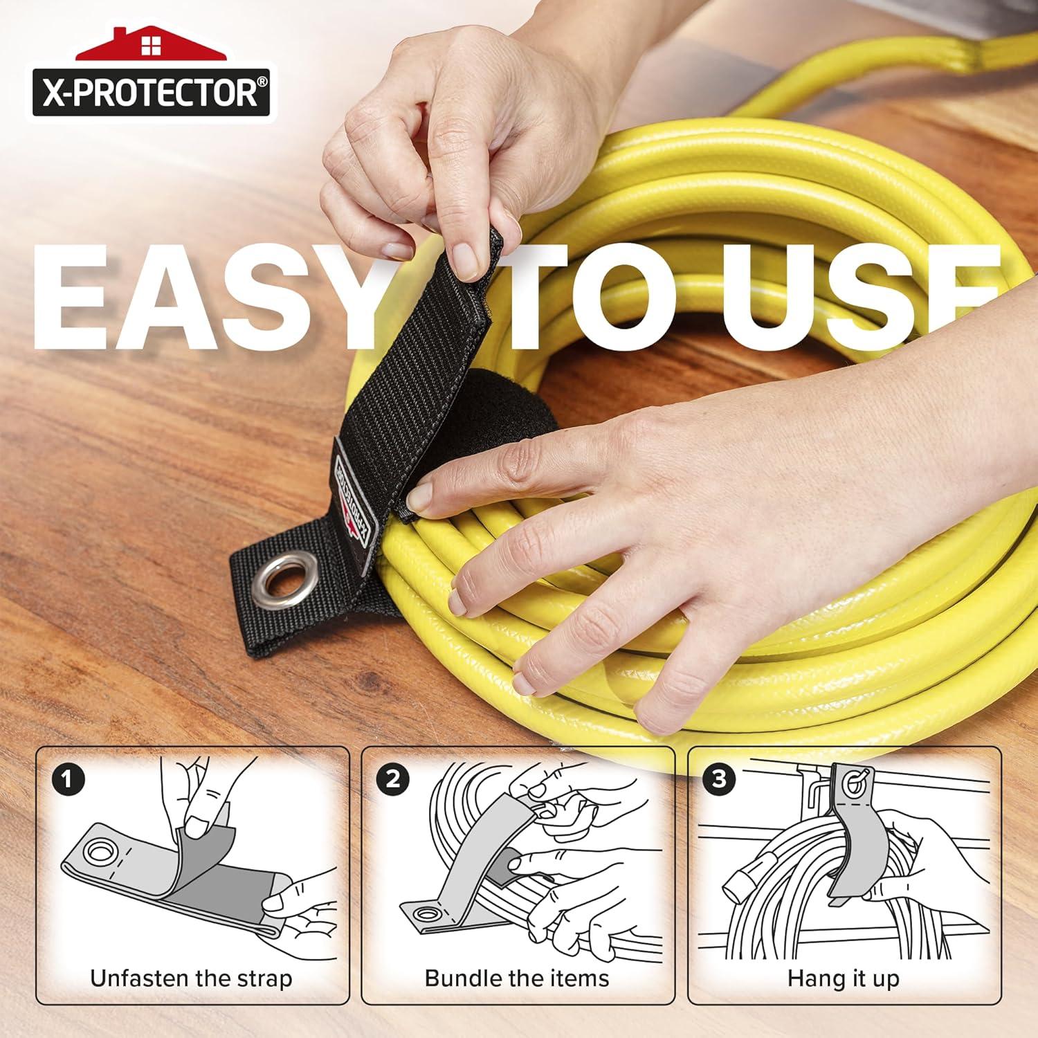 Correas de Almacenamiento X-Protector - Paquete de 3 - Soporte de Cable para Garaje