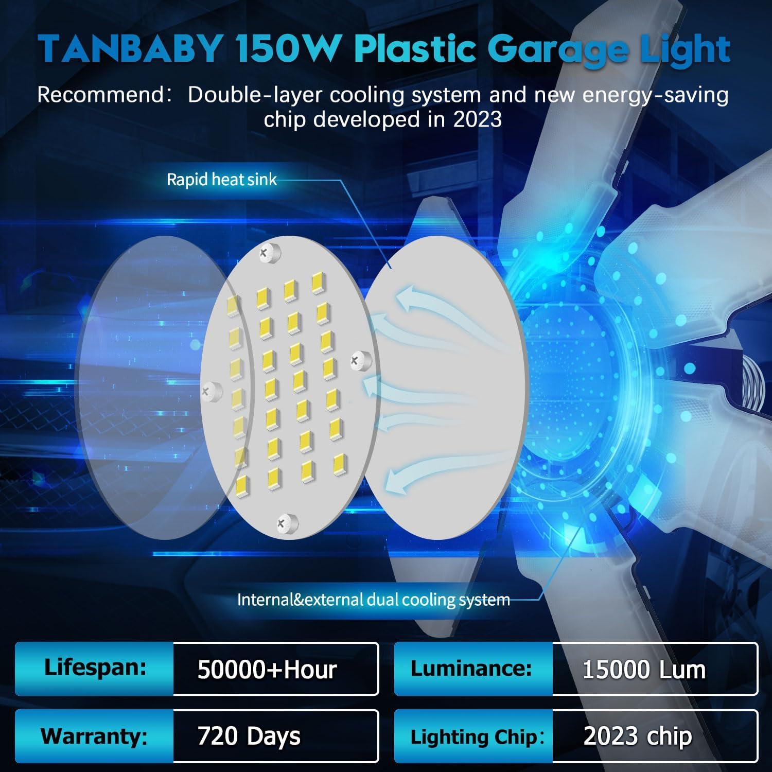 Luz de Techo LED Tanbaby 150W Deformable 15000LM E26/E27