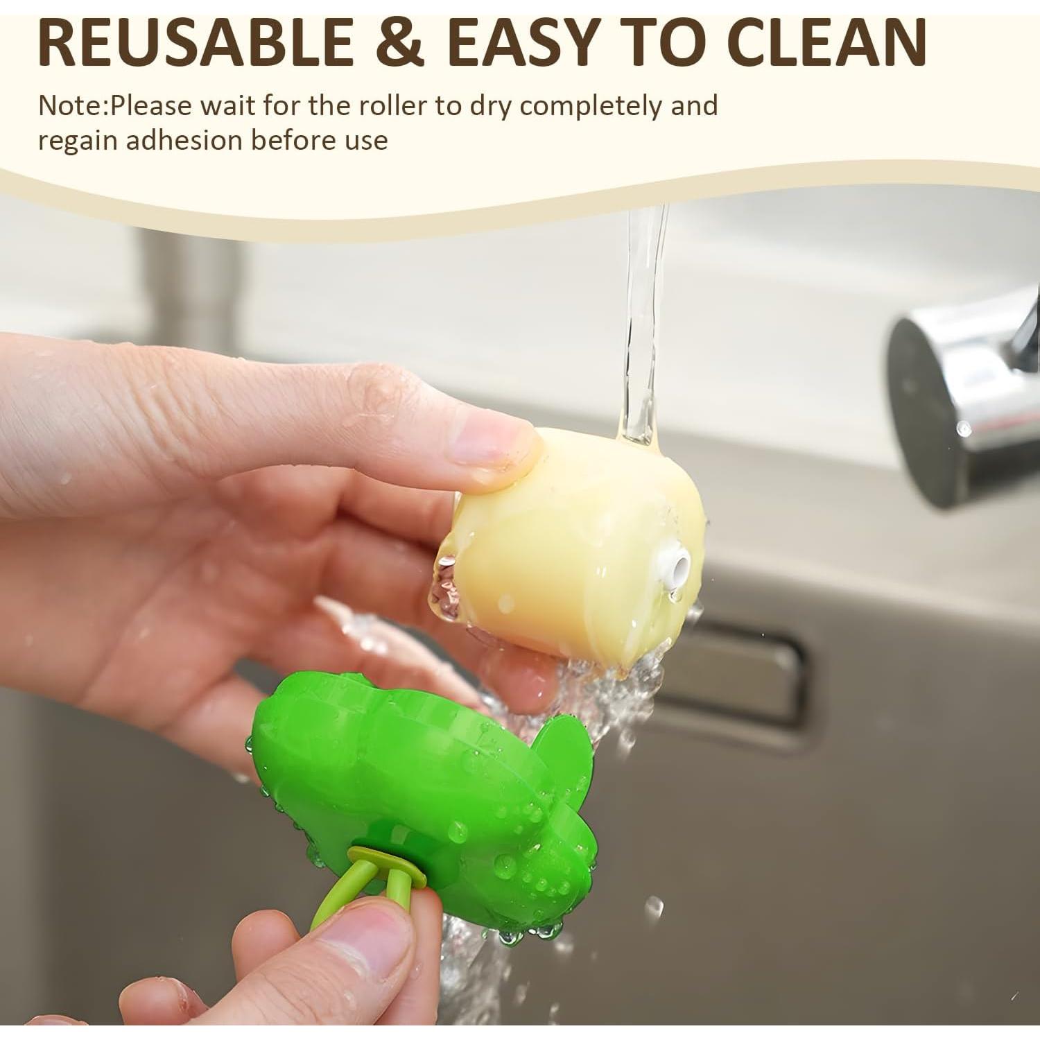 Juego de 2 Rodillos Quitapelusas Reutilizables EQUNROY Verde