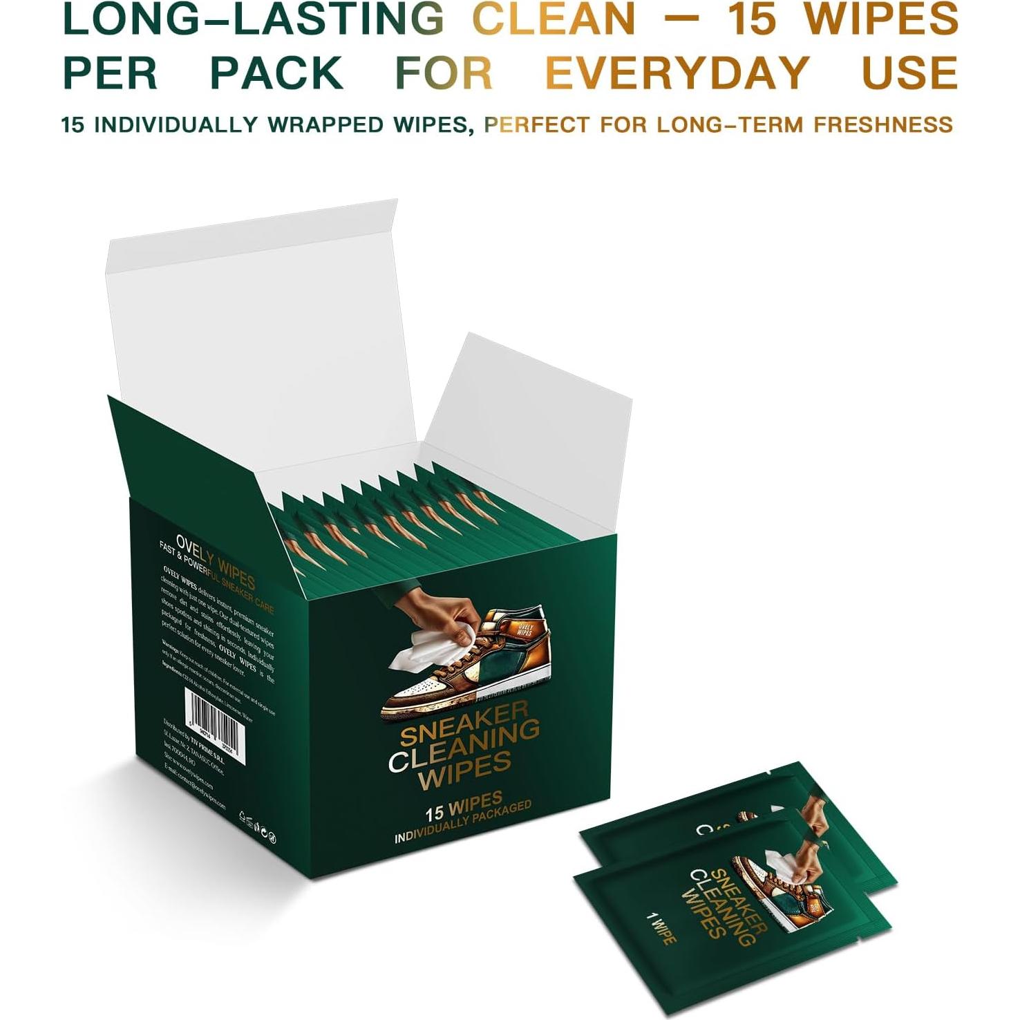 Toallitas de Limpieza para Zapatillas - Doble Textura 15 Unidades