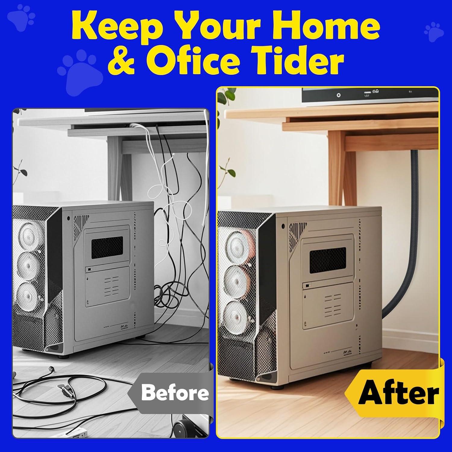 Protector de Cables para Mascotas UOMTFAI 1.27cm x 3.05m Negro