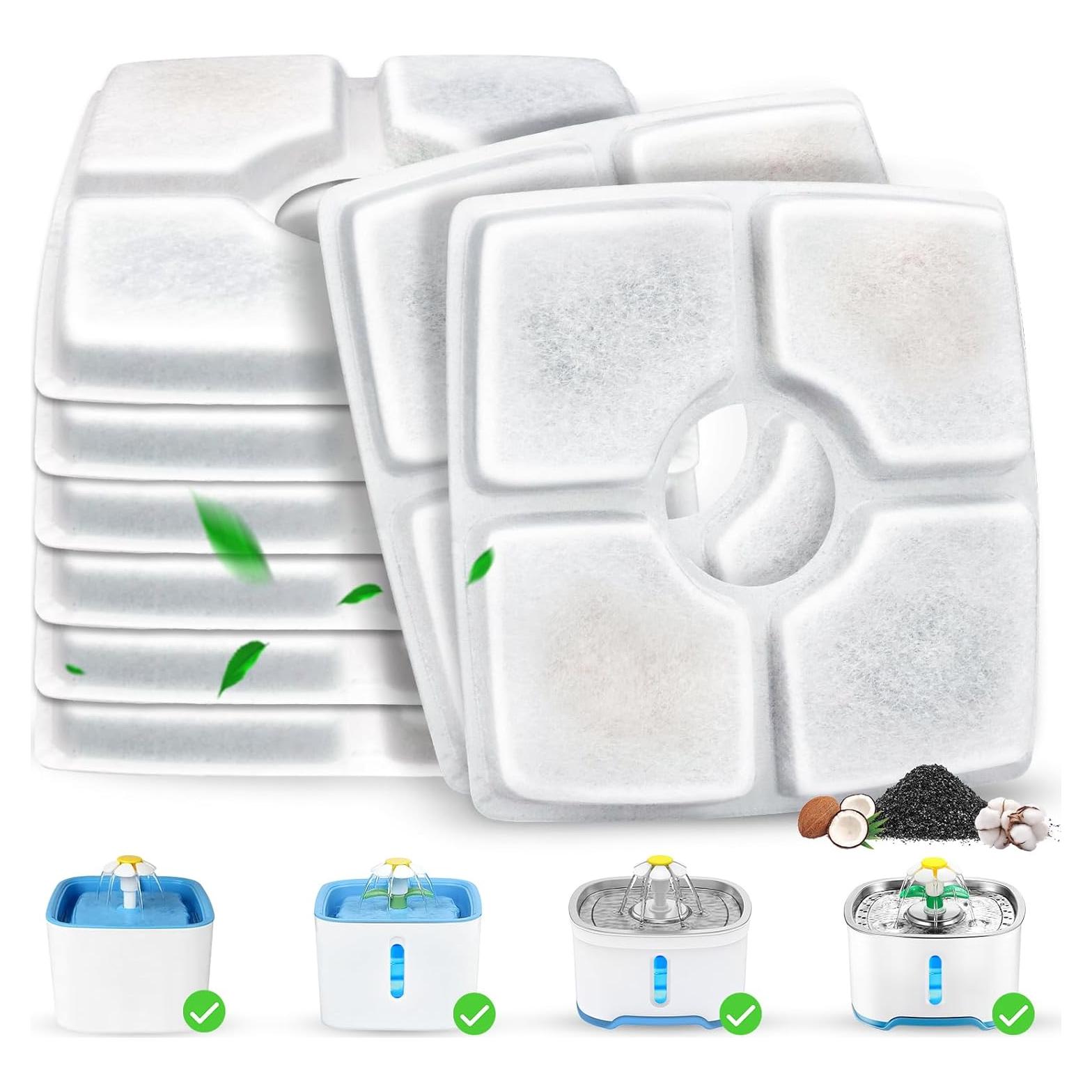 Filtros de Reemplazo para Fuente de Agua Beyolike - 8 Unidades 12.2 cm