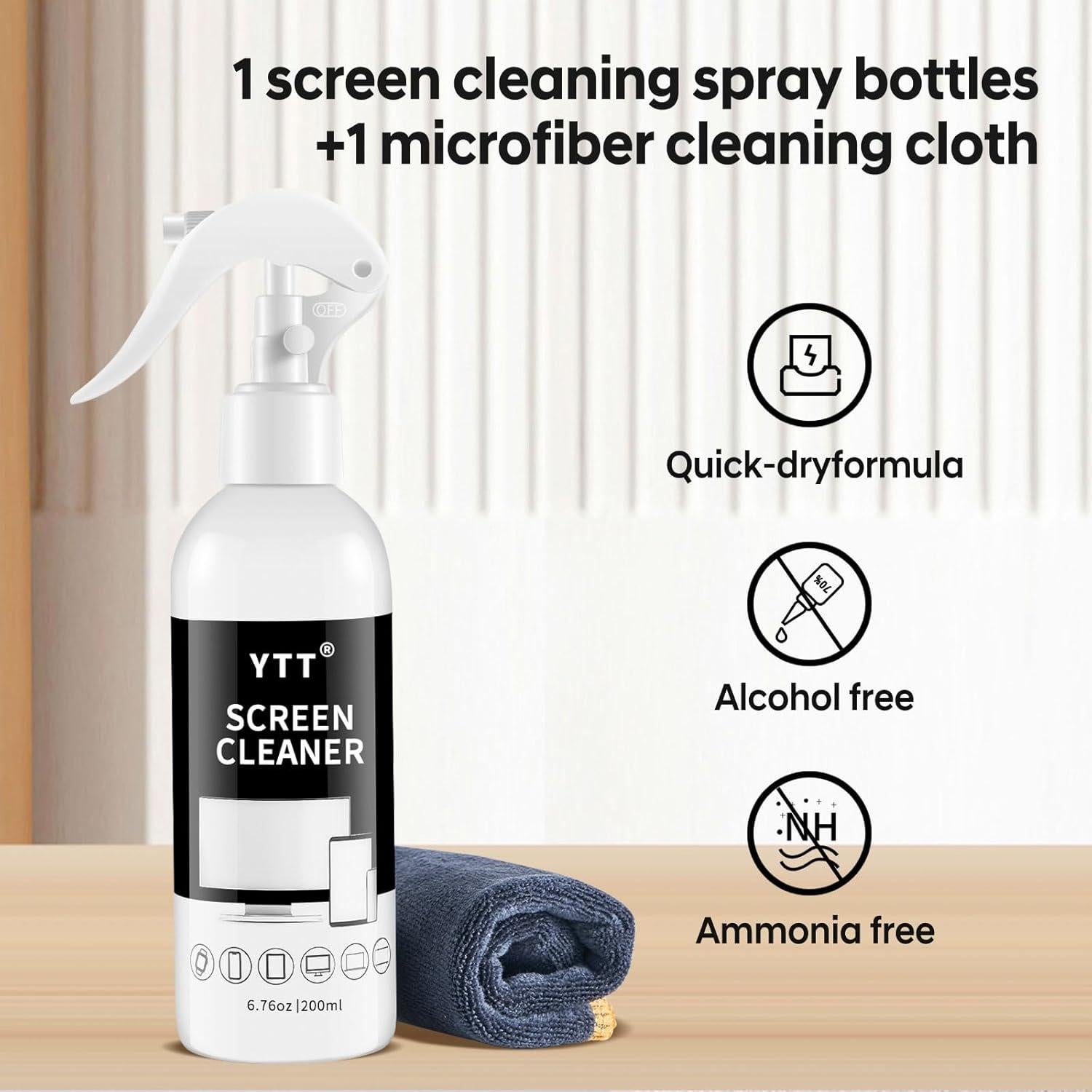 Limpiador de Pantallas YTT 370ml + Paño Microfibra - Kit