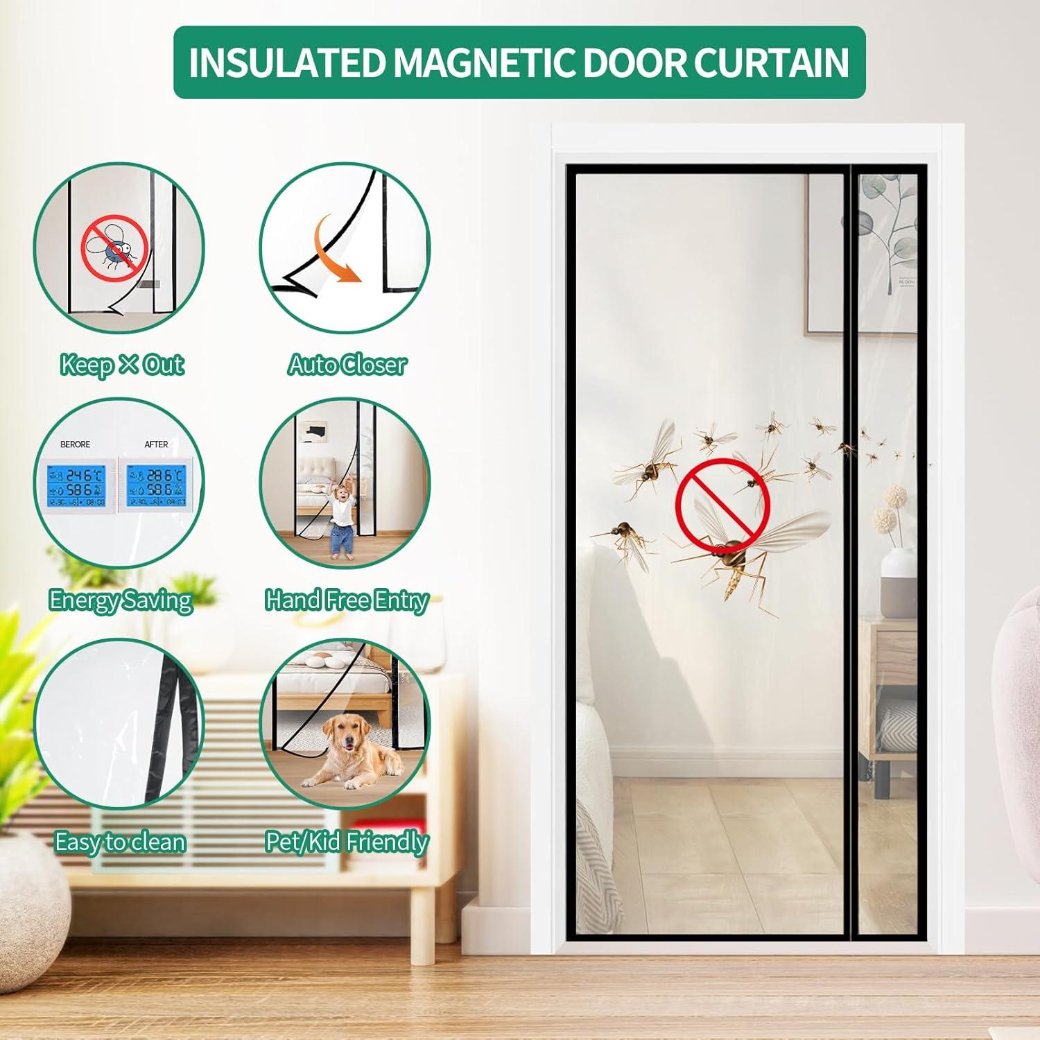 Cortina de Puerta Aislante Sunmoxia 34x80cm Transparente