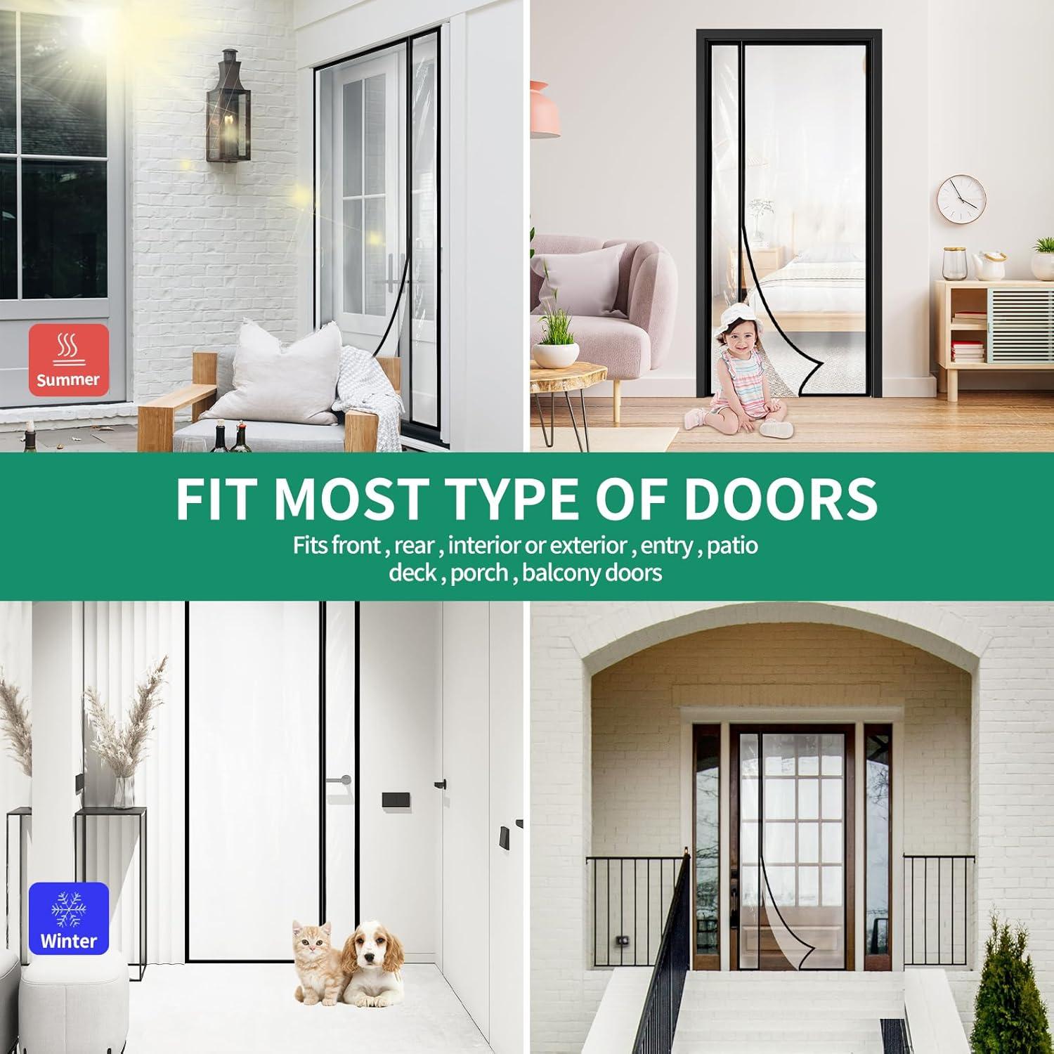 Cortina de Puerta Aislante Sunmoxia 34x80cm Transparente