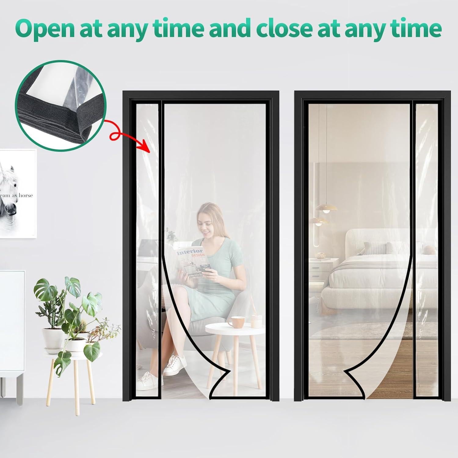 Cortina de Puerta Aislante Sunmoxia 34x80cm Transparente