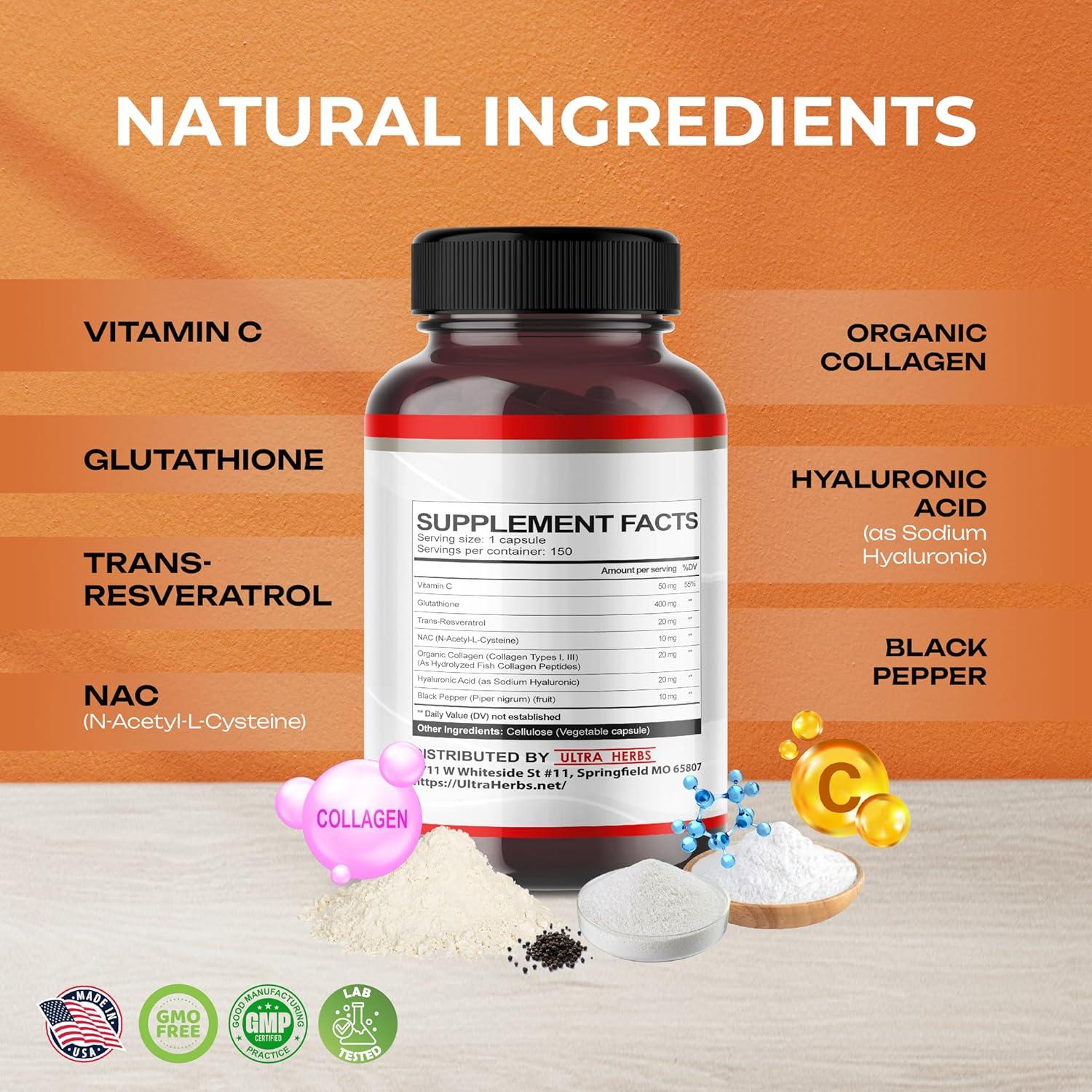 Suplemento de Glutati&oacute;n Ultra Herbs 150 C&aacute;psulas Antioxidante