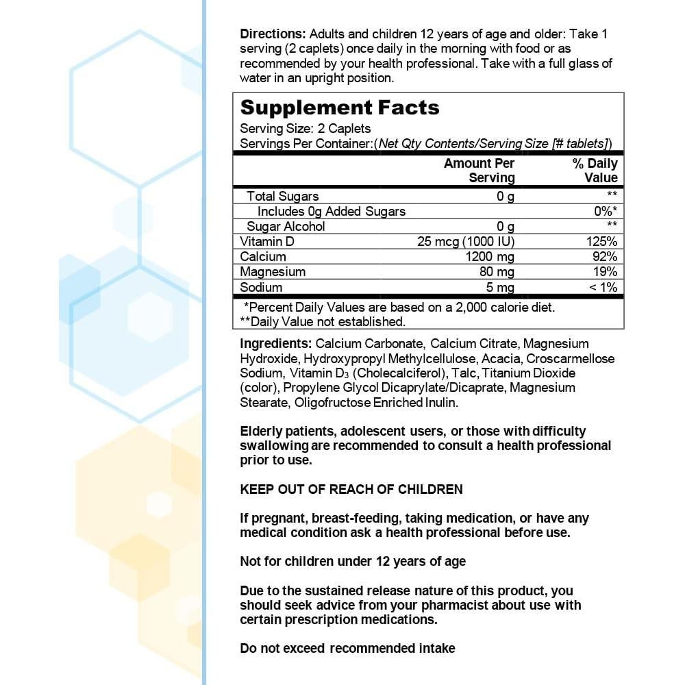 Citracal Liberación Lenta 1200 mg Calcio + Vitamina D3 1000 UI