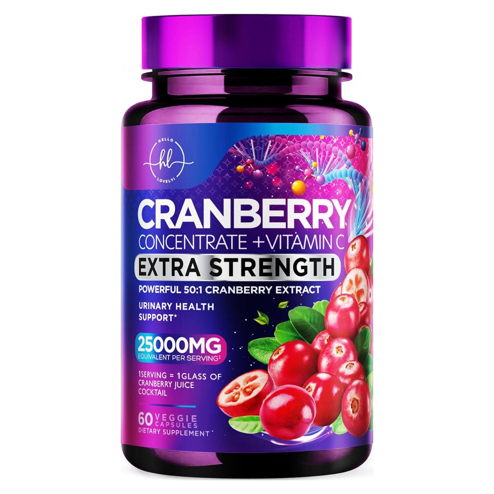 Suplemento de Arándano 25,000mg + Vitamina C - 60 Cápsulas