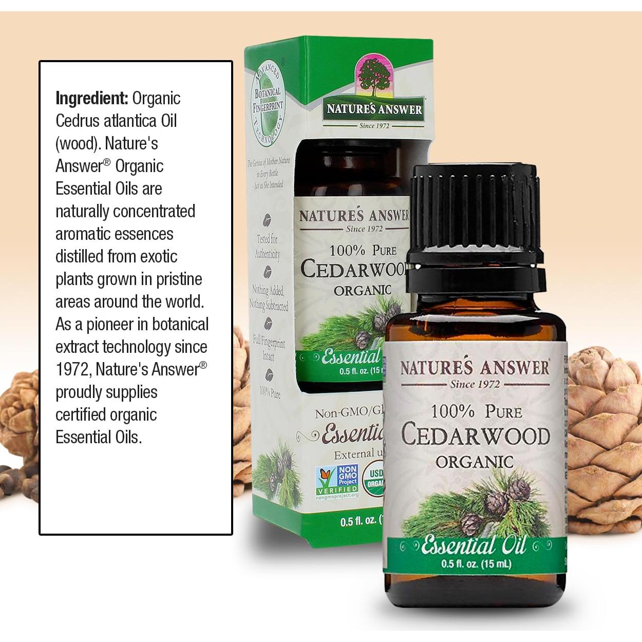 Aceite Esencial Orgánico Nature's Answer Madera de Cedro 14.17 ml