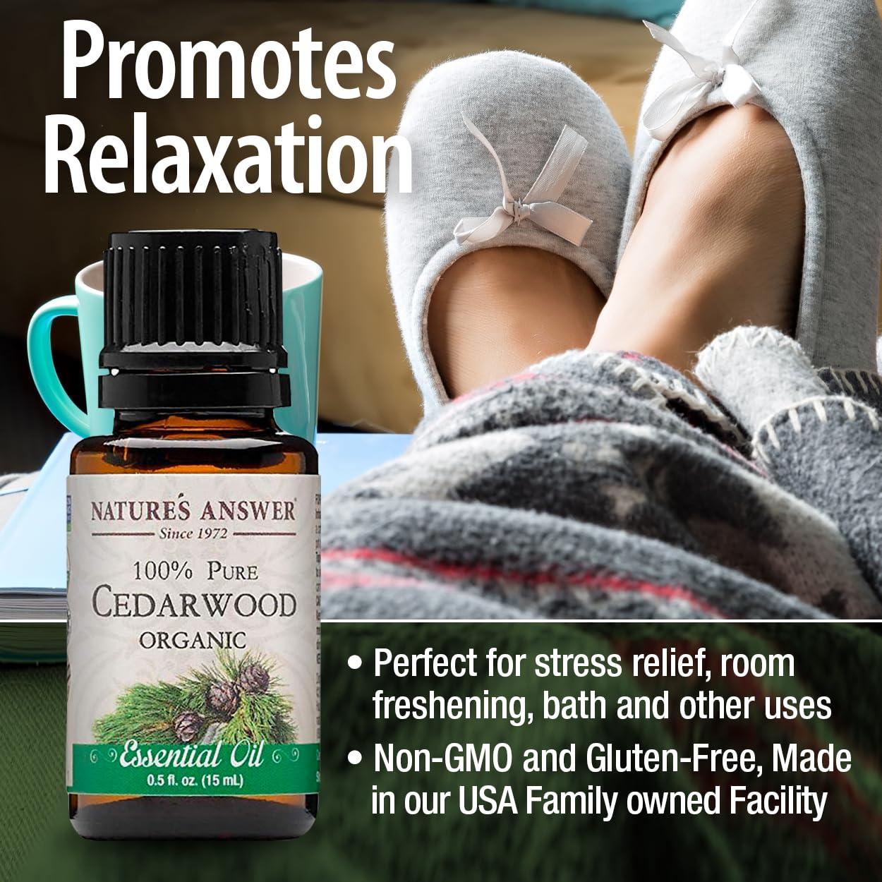 Aceite Esencial Orgánico Nature's Answer Madera de Cedro 14.17 ml