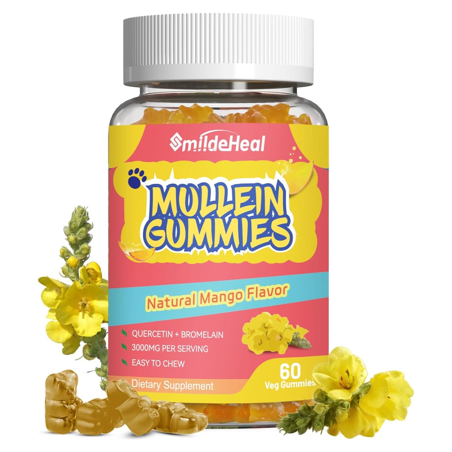 Gomitas de Mullein 3000mg SmildeHeal Veganas 60 Unidades